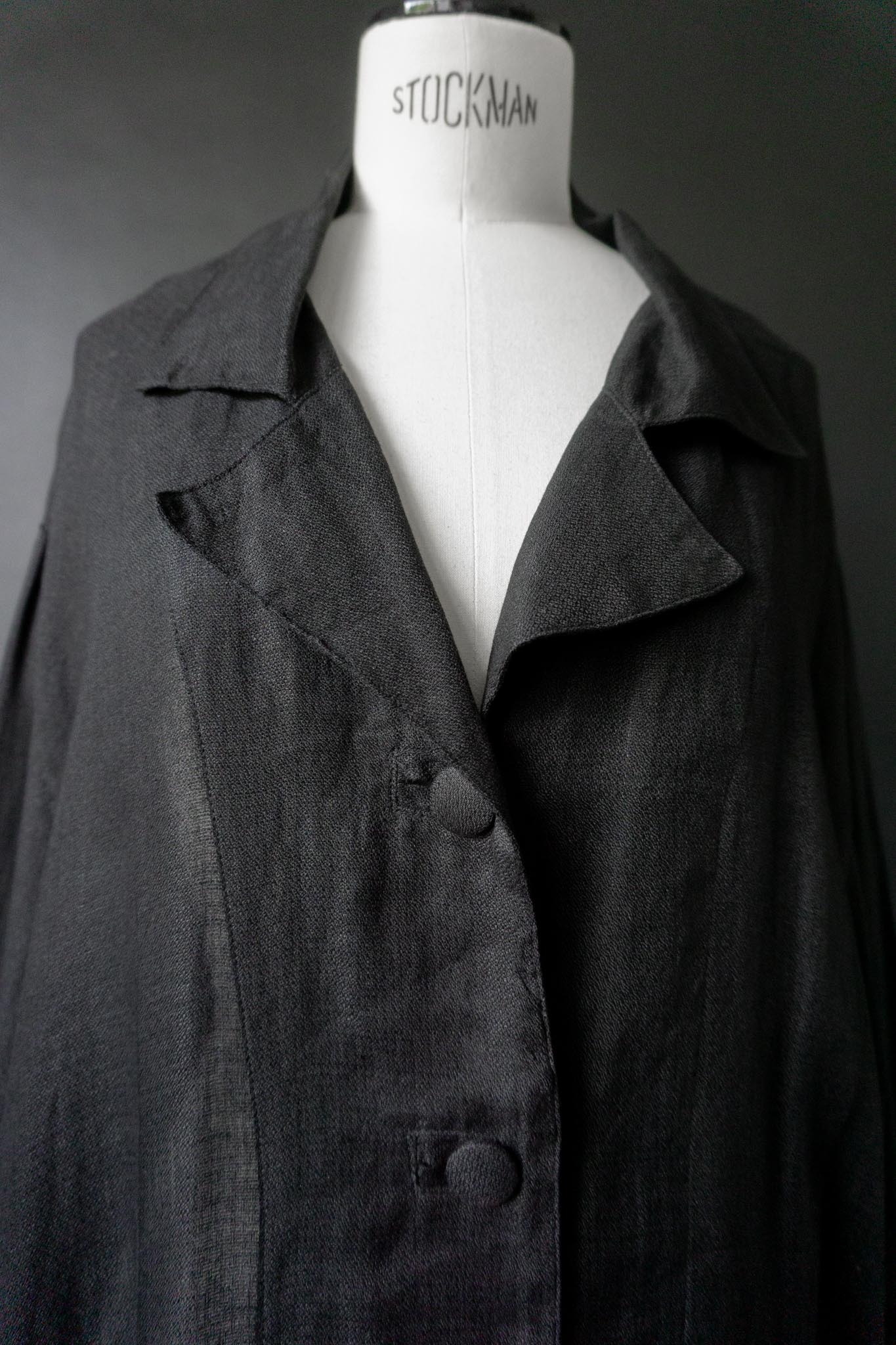 Vintage oversized Leinenjacke mit skulpturalem Schnitt, L–XL