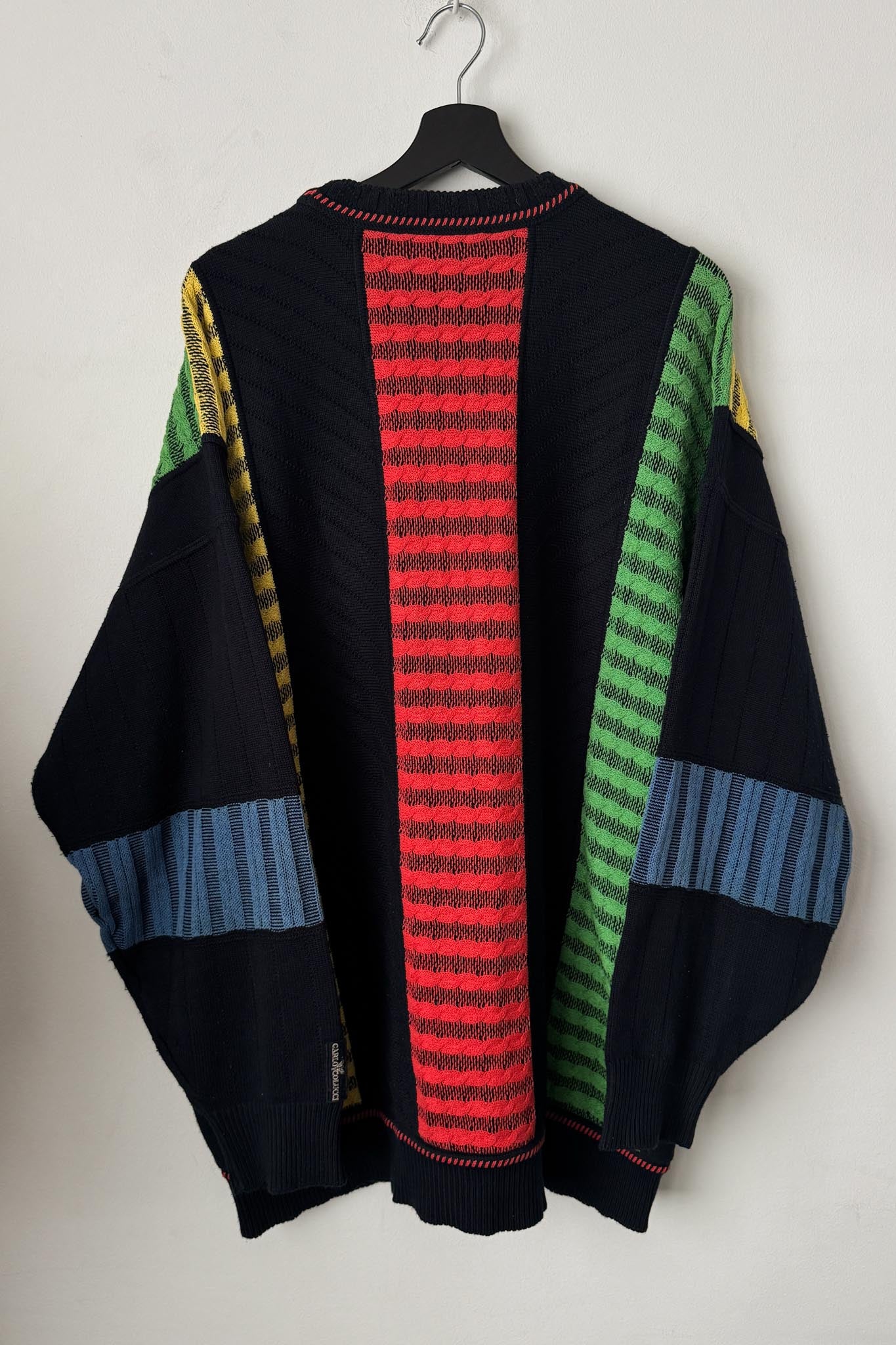 Vintage Carlo Colucci Pullover mit Farbblock-Design, M–XL