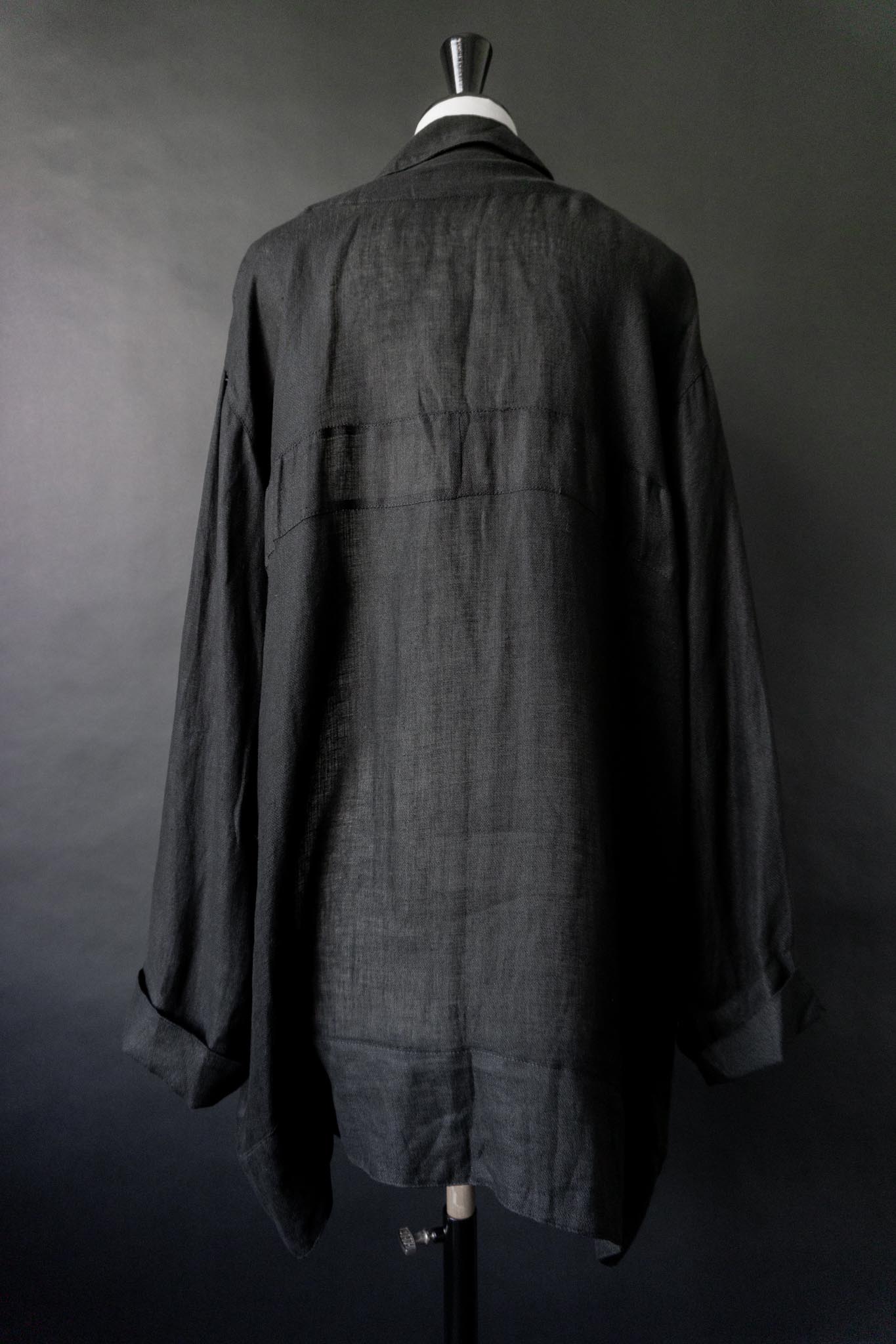Vintage oversized Leinenjacke mit skulpturalem Schnitt, L–XL