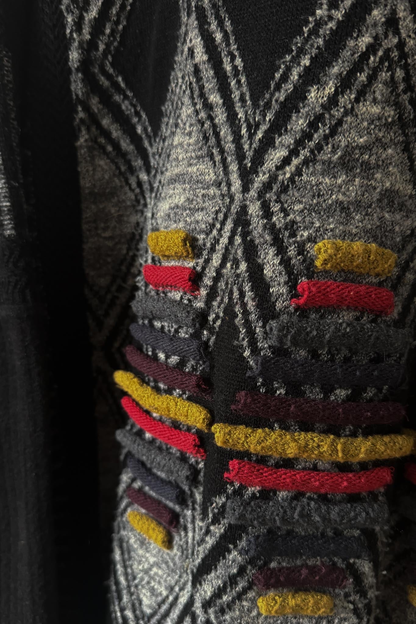 Vintage 90s Carlo Colucci Pullover – Schwarz & Grau, M–XL