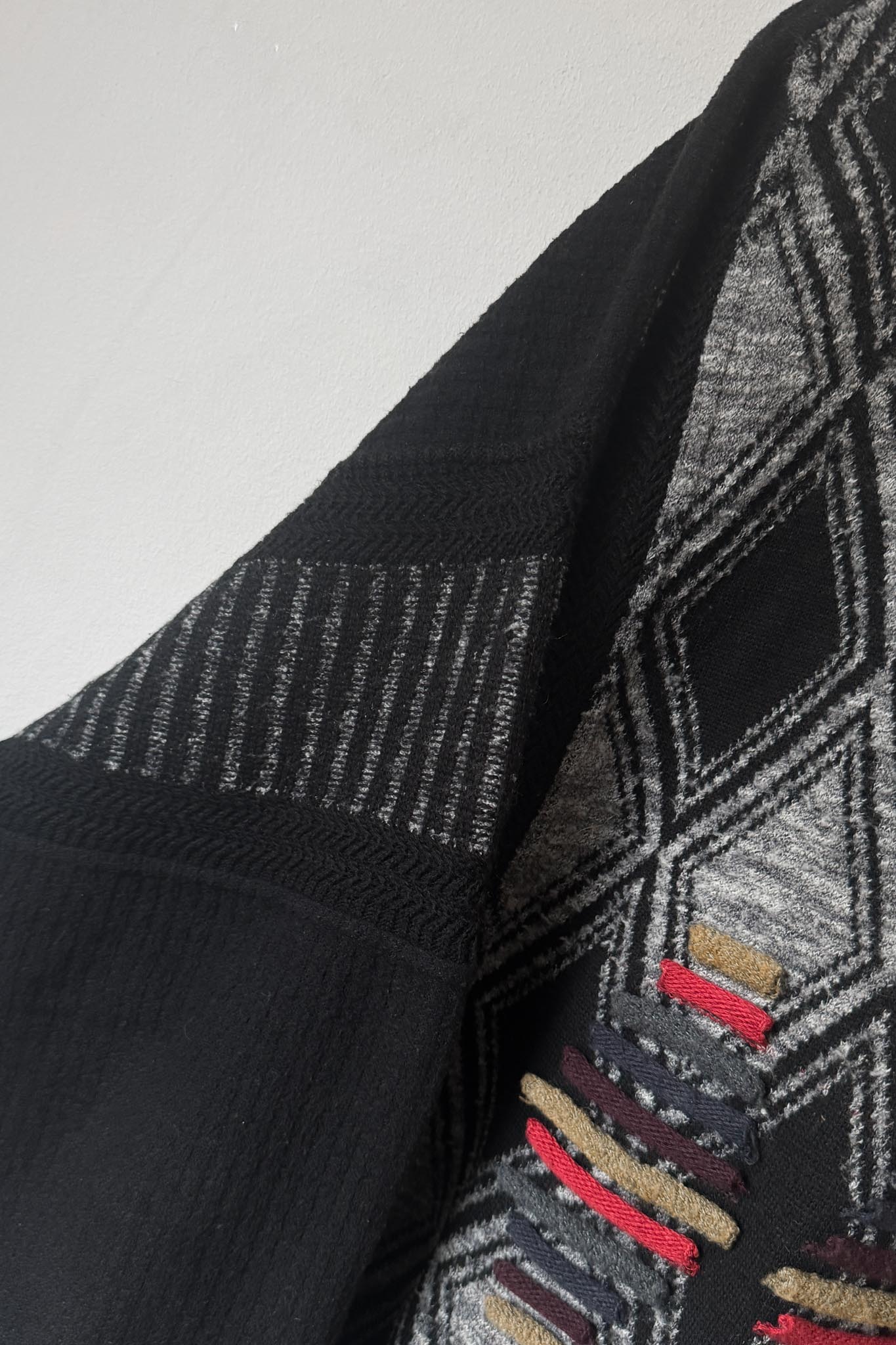 Vintage 90s Carlo Colucci Pullover – Schwarz & Grau, M–XL
