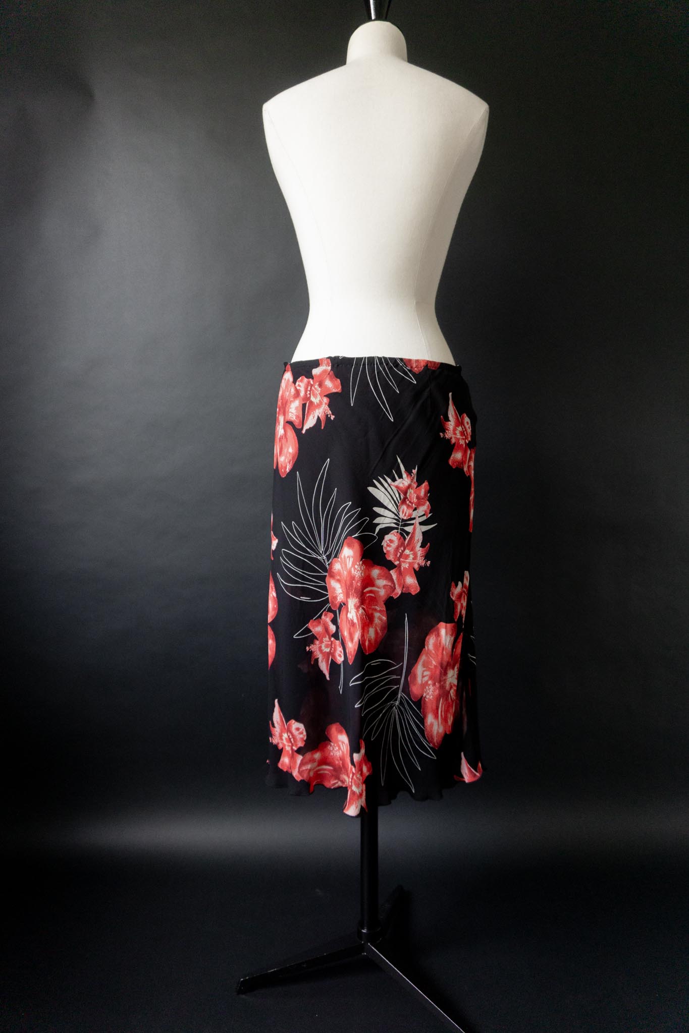Vintage 90s Blumenrock, Midirock, Grunge, M–L