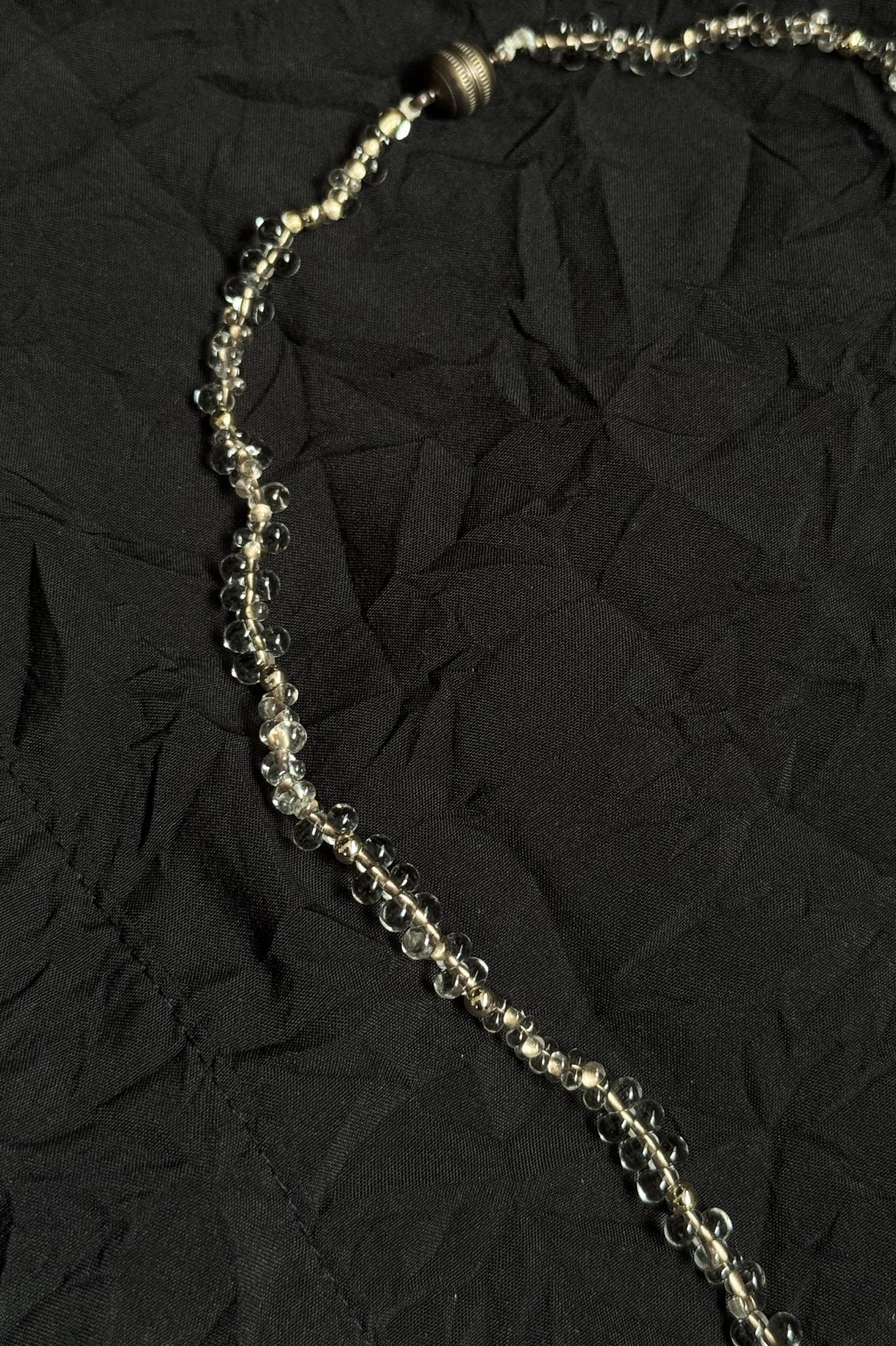Vintage Glasperlenkette mit transparenten Perlen und Magnetverschluss