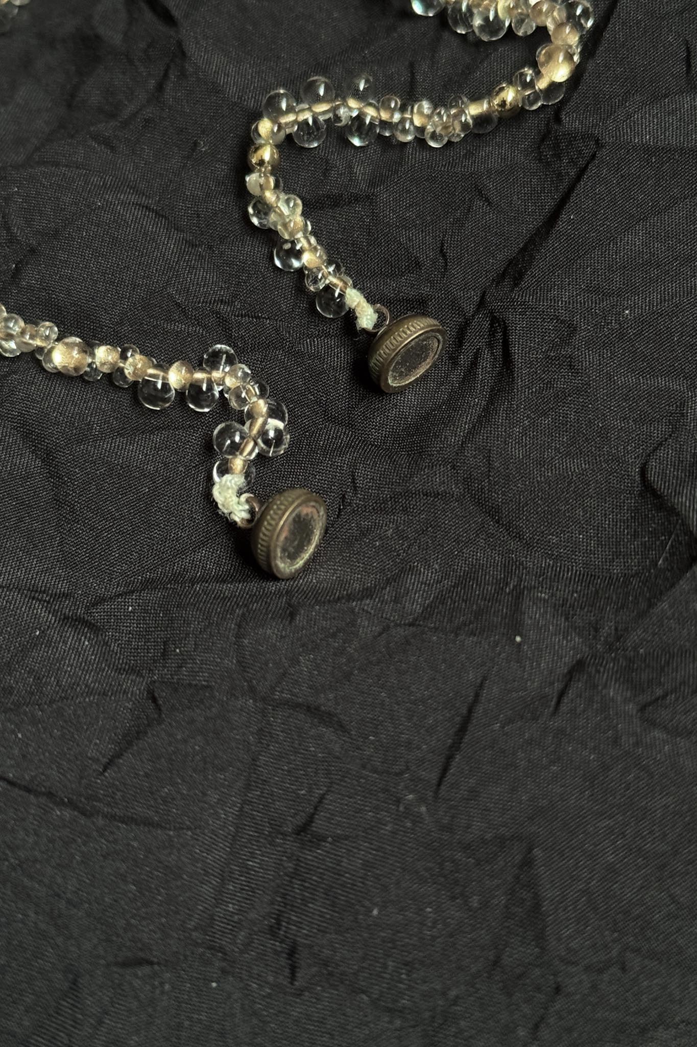 Vintage Glasperlenkette mit transparenten Perlen und Magnetverschluss