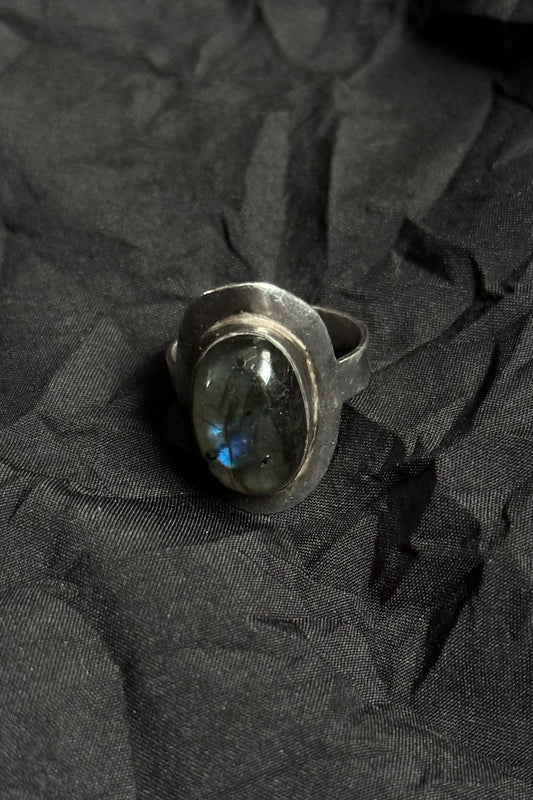 Vintage 925 Silberring mit Labradorit