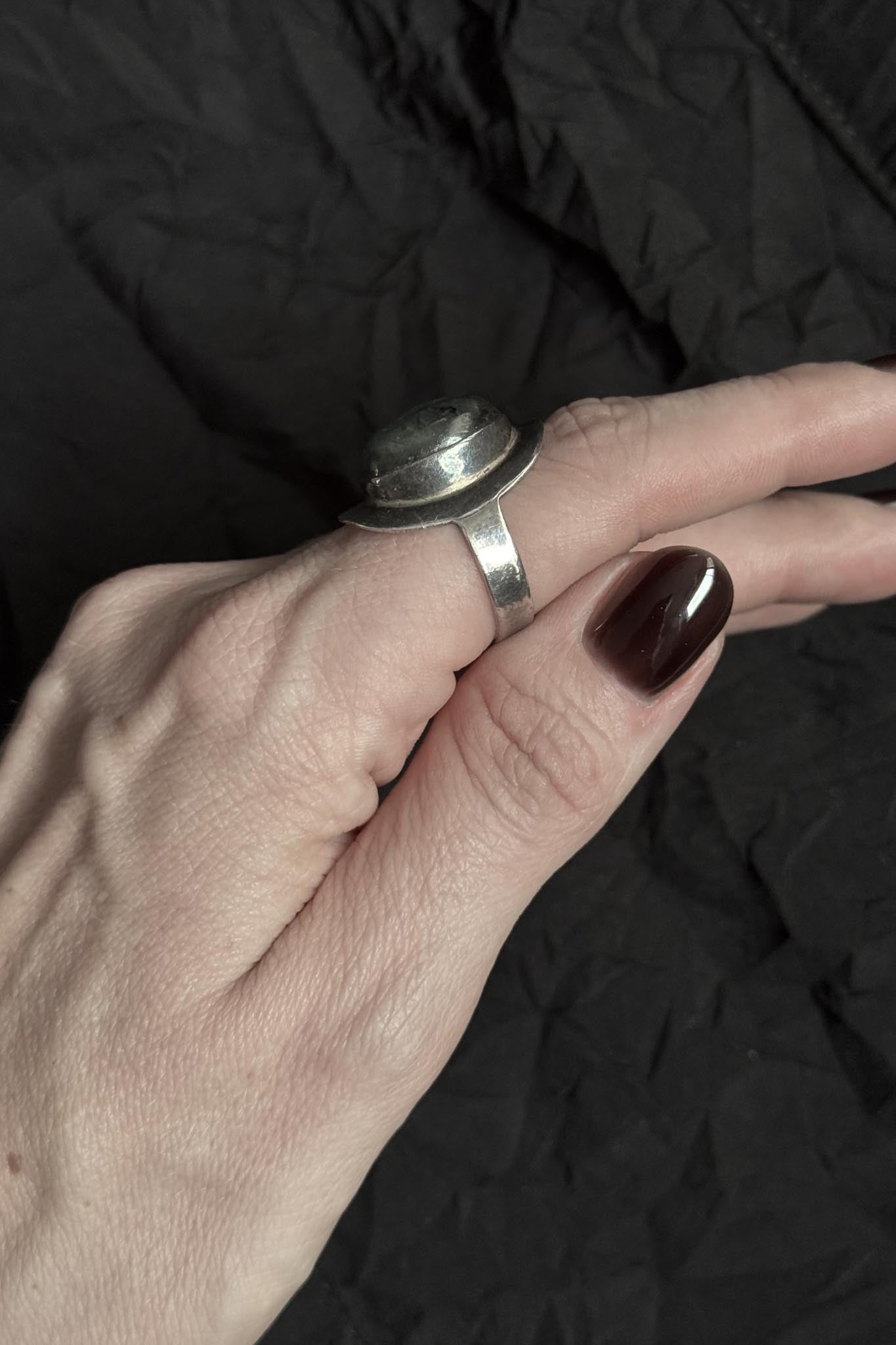 Vintage 925 Silberring mit Labradorit