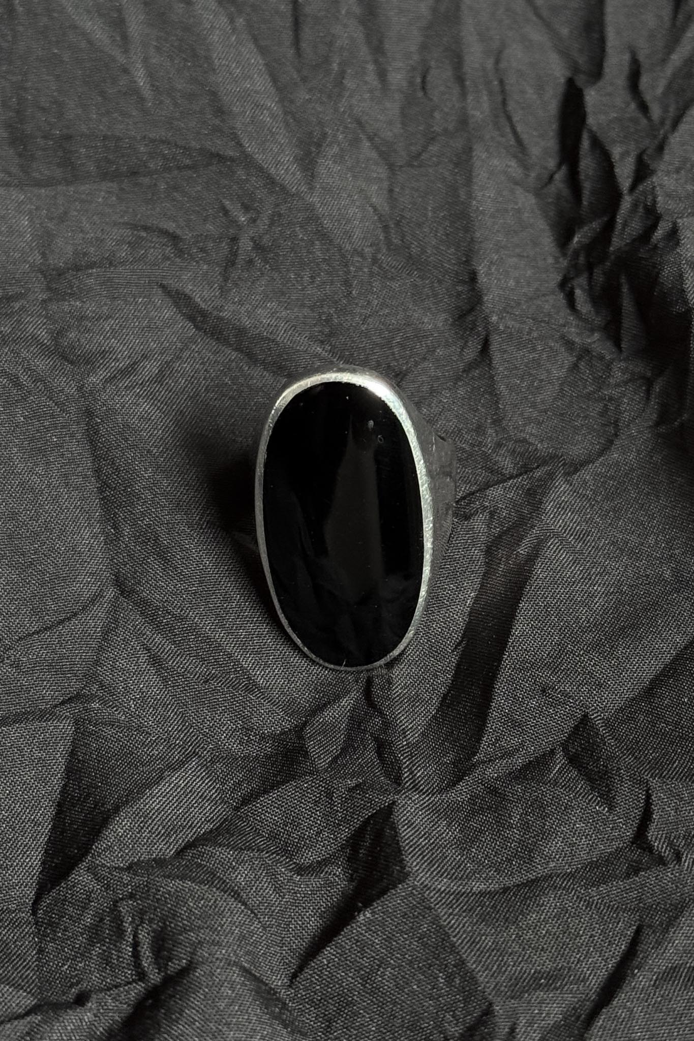 Vintage Ring aus 925 Silber mit schwarzem Onyx