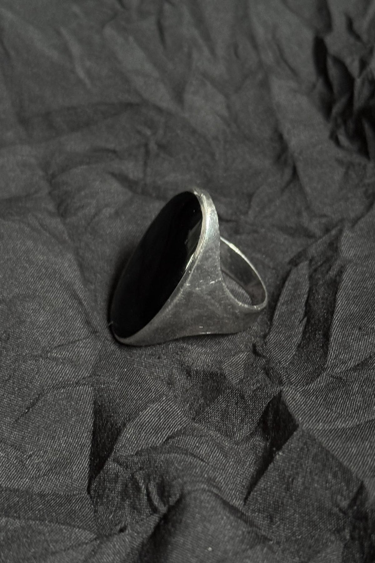 Vintage Ring aus 925 Silber mit schwarzem Onyx