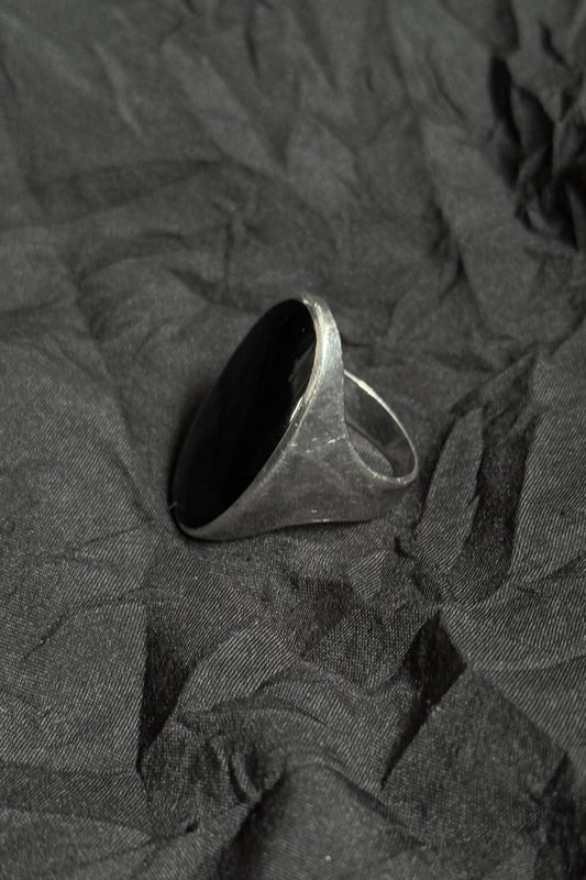 Vintage Ring aus 925 Silber mit schwarzem Onyx