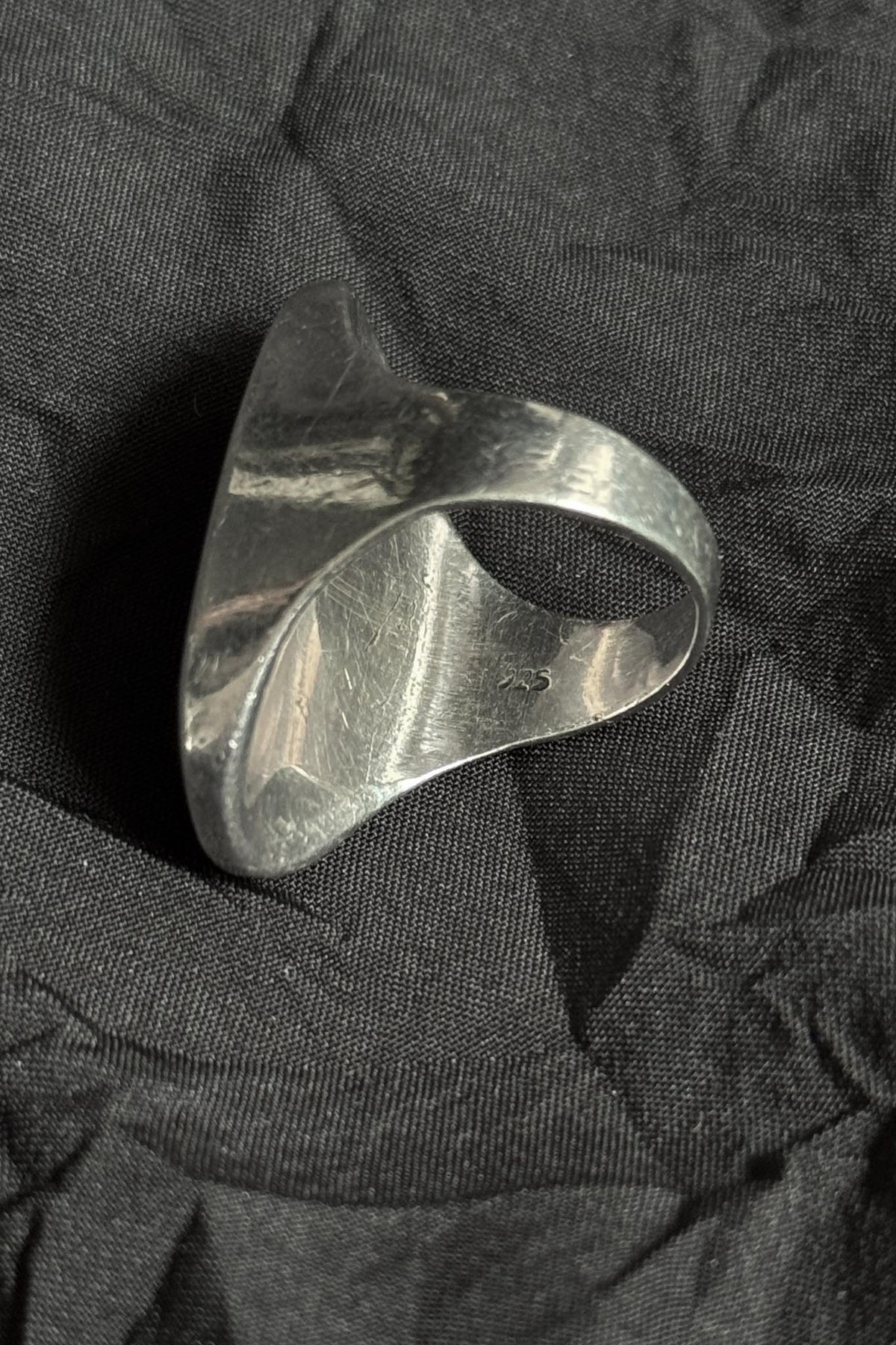 Vintage Ring aus 925 Silber mit schwarzem Onyx