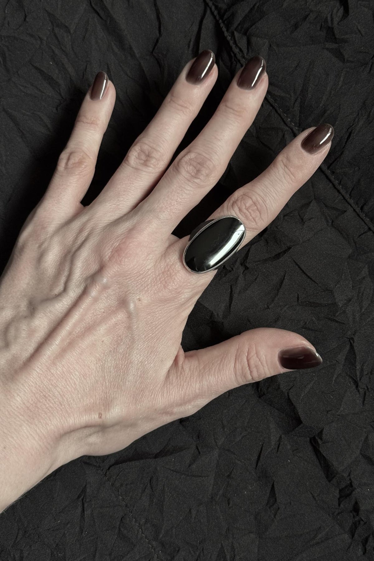 Vintage Ring aus 925 Silber mit schwarzem Onyx