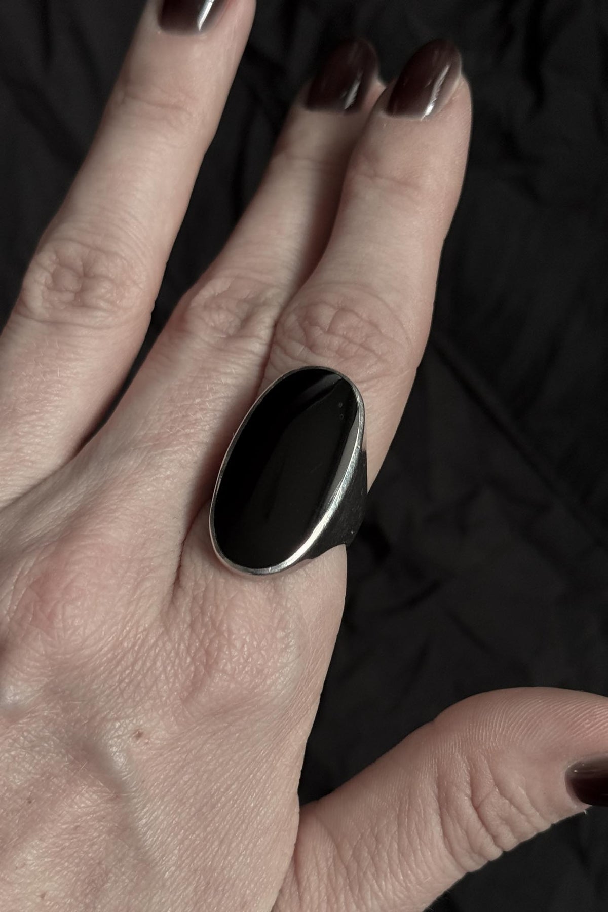 Vintage Ring aus 925 Silber mit schwarzem Onyx