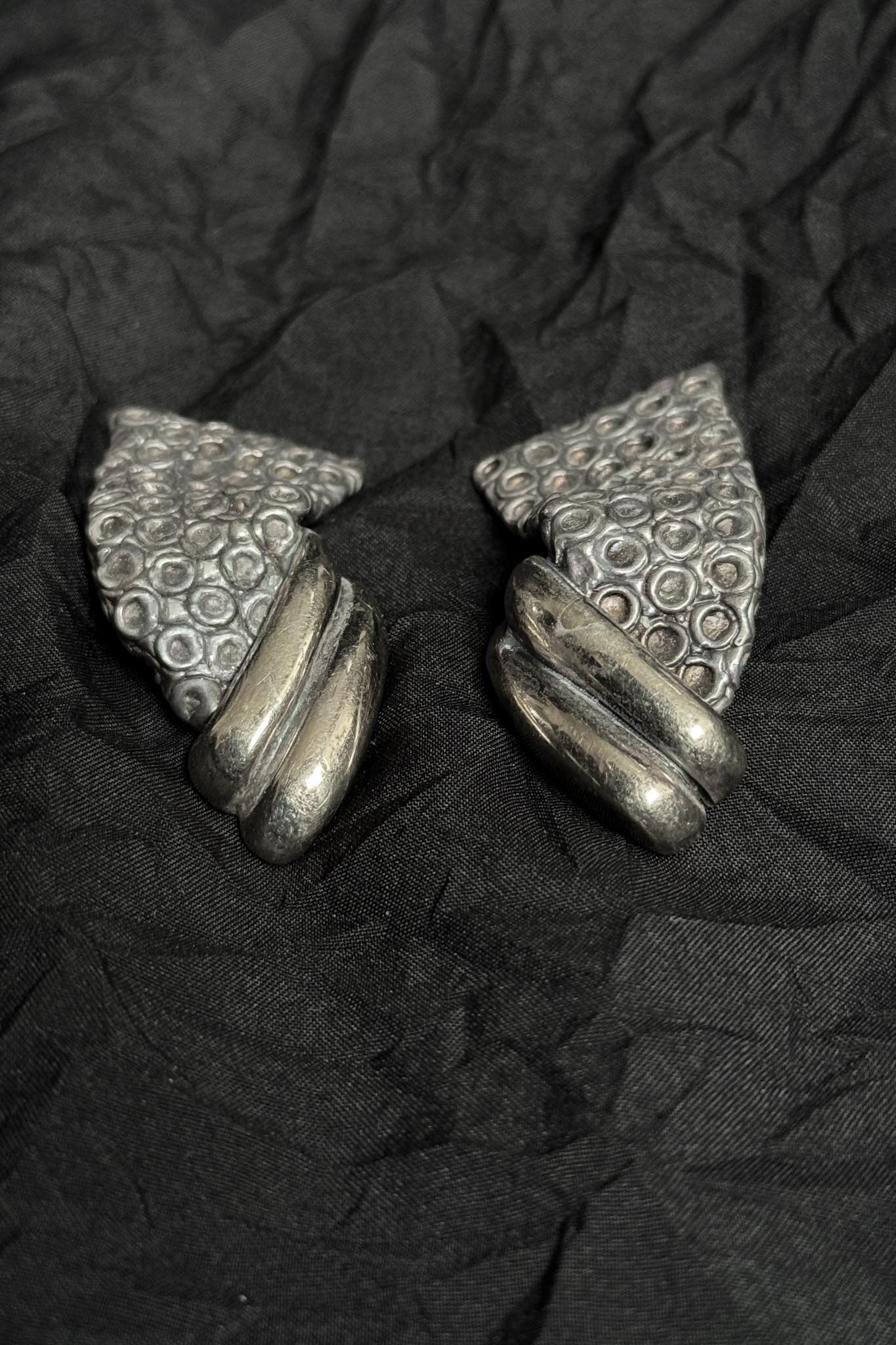 Vintage avanatgarde Ohrclips aus 925 Silber