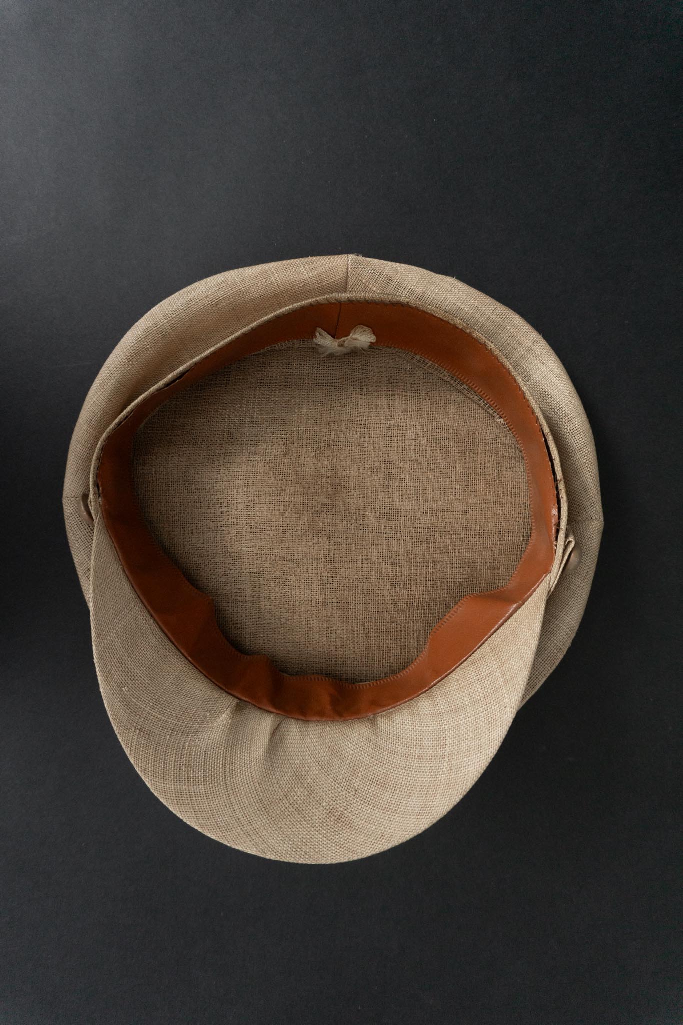 Vintage Leinen Schiffermütze in Naturbeige – zeitlose Baker Boy Cap