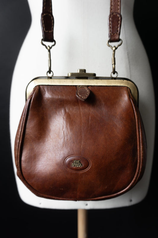 Vintage The Bridge Bügeltasche aus Leder | Cognacbraune Crossbody Bag