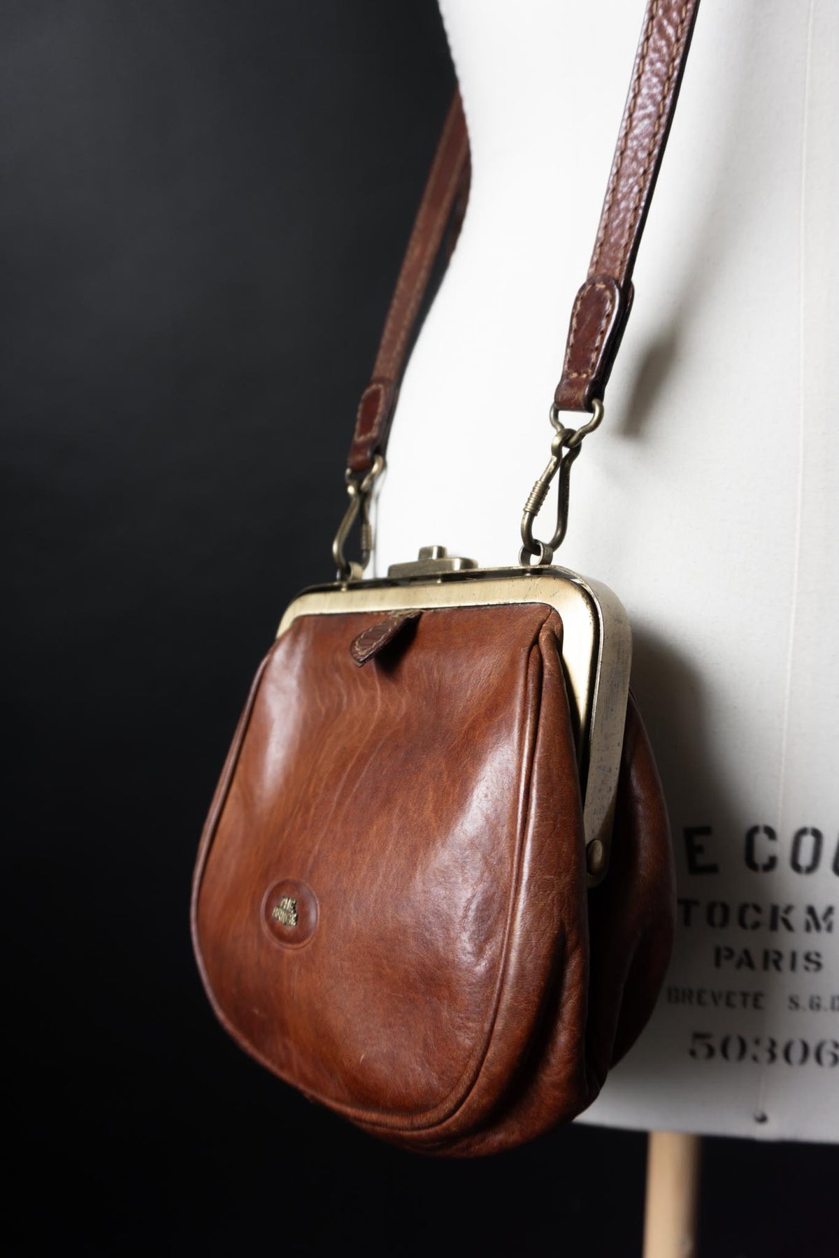 Vintage The Bridge Bügeltasche aus Leder | Cognacbraune Crossbody Bag