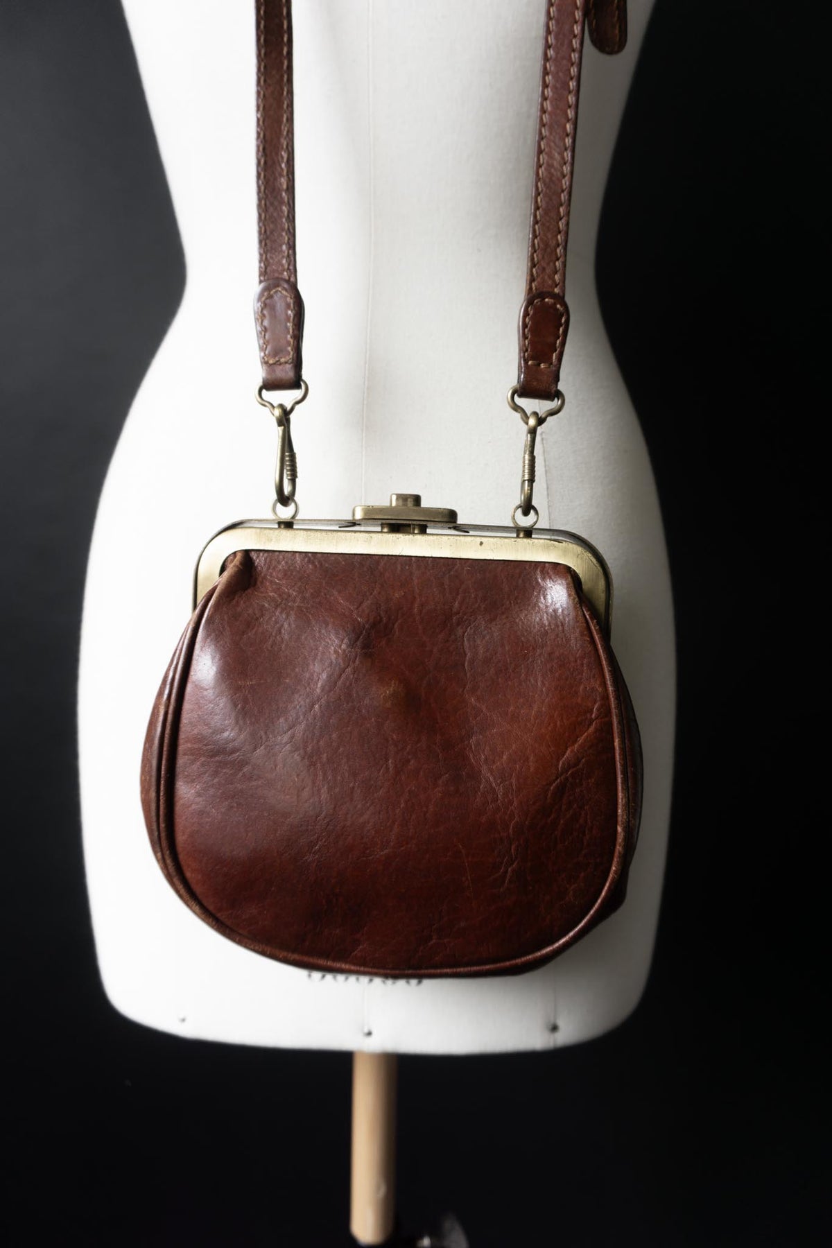 Vintage The Bridge Bügeltasche aus Leder | Cognacbraune Crossbody Bag