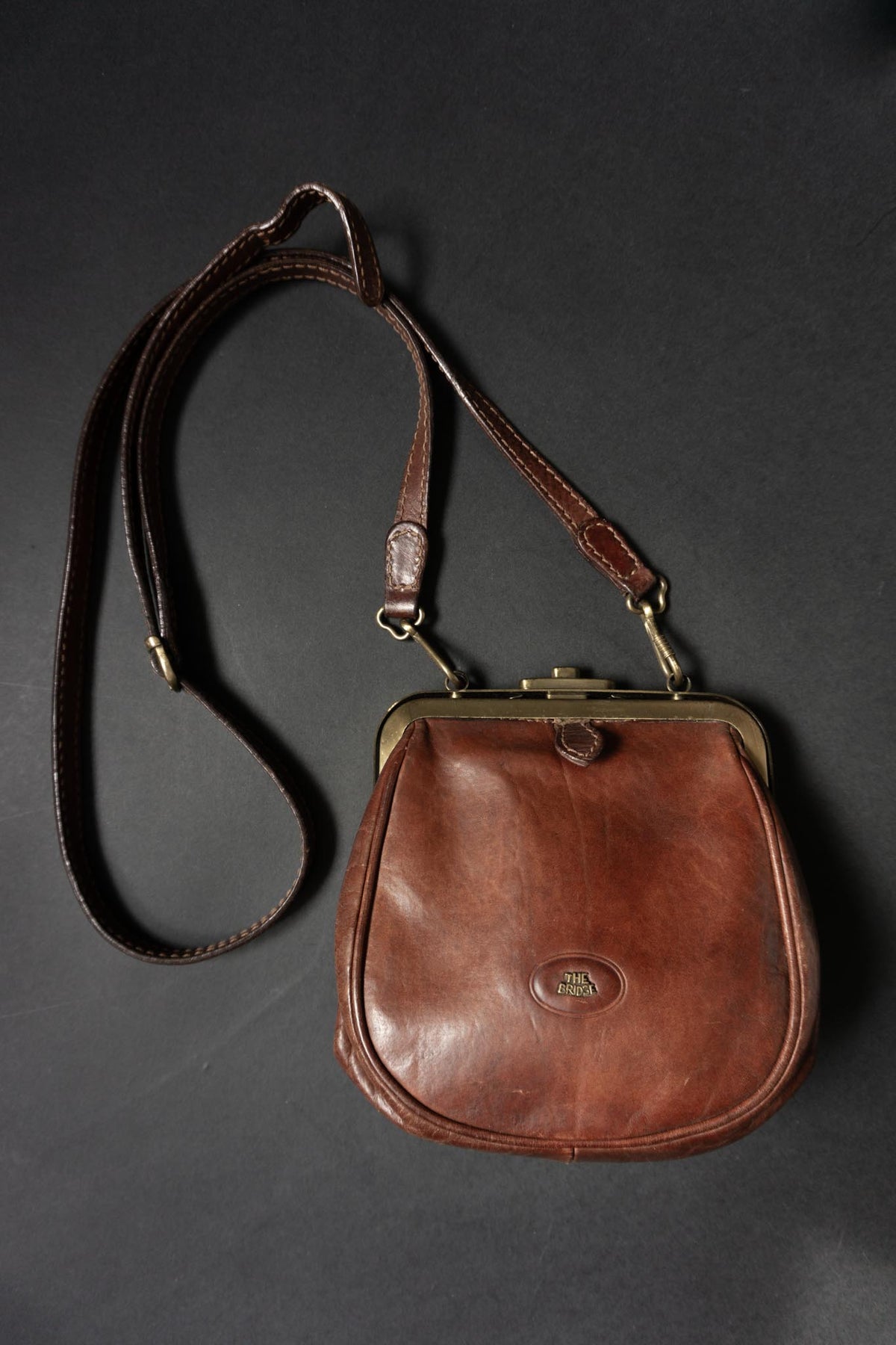 Vintage The Bridge Bügeltasche aus Leder | Cognacbraune Crossbody Bag