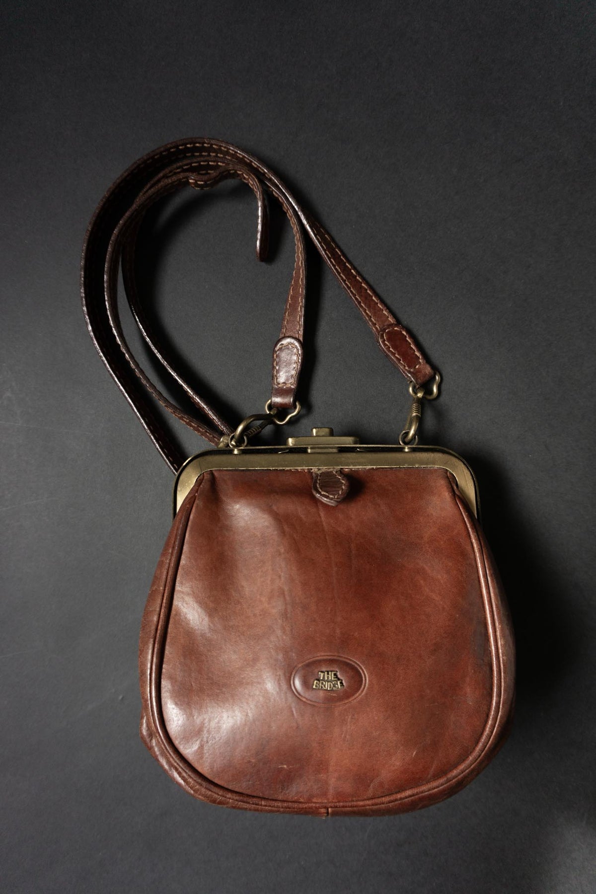 Vintage The Bridge Bügeltasche aus Leder | Cognacbraune Crossbody Bag