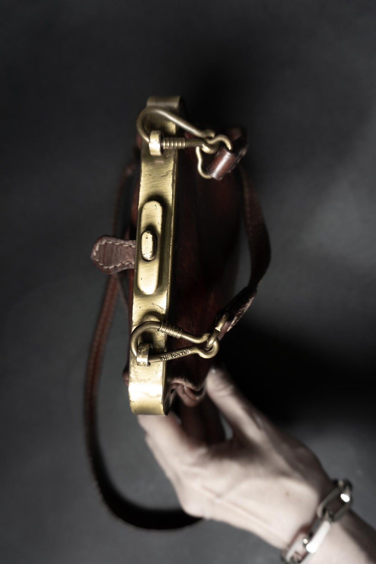Vintage The Bridge Bügeltasche aus Leder | Cognacbraune Crossbody Bag
