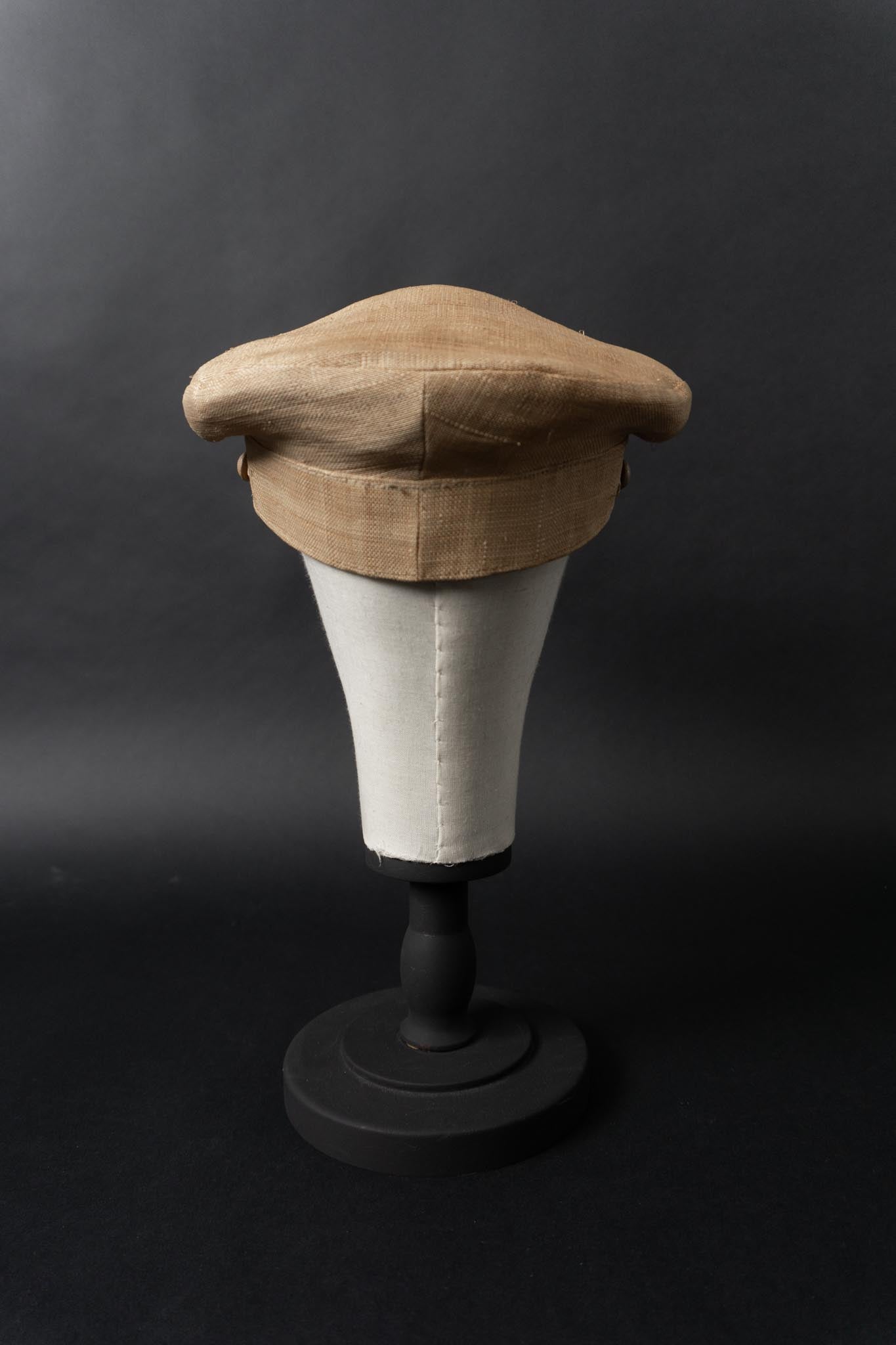 Vintage Leinen Schiffermütze in Naturbeige – zeitlose Baker Boy Cap