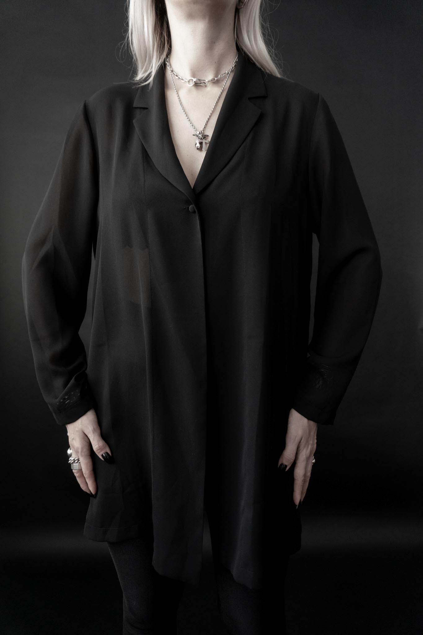 Vintage La Perla Longbluse, Luxury Layering Piece, S–M