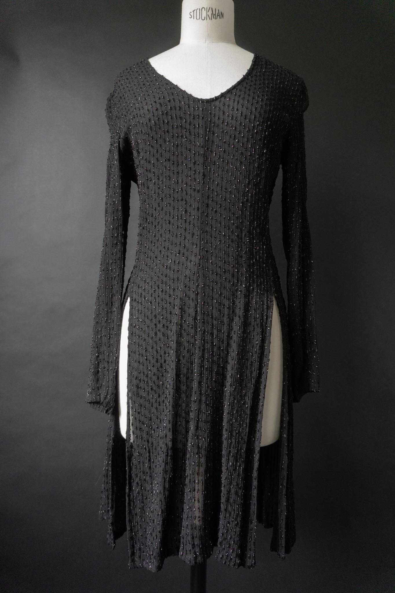 Vintage 90s Shirt, Lurex & Transparenz, S–M
