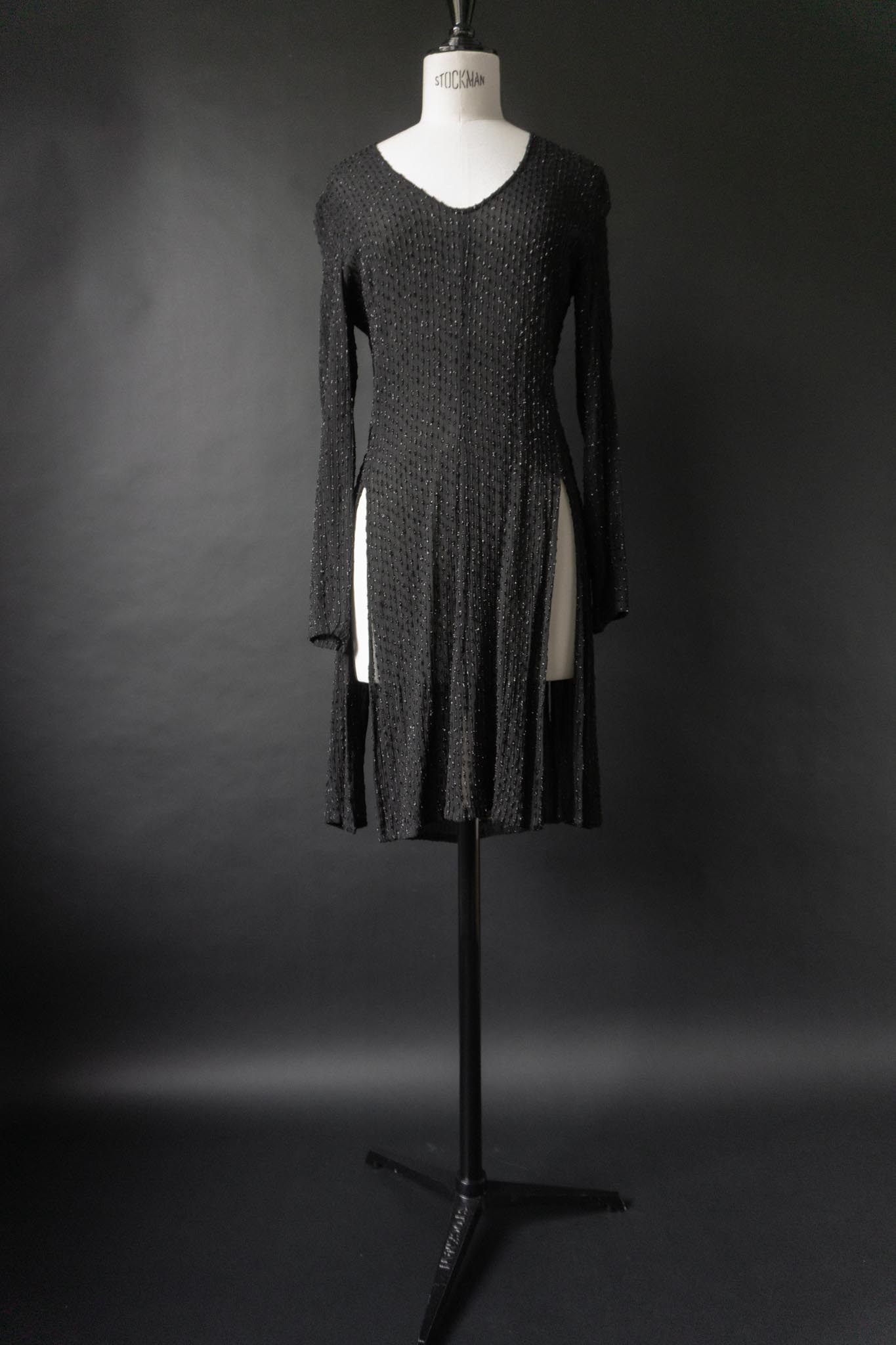 Vintage 90s Shirt, Lurex & Transparenz, S–M