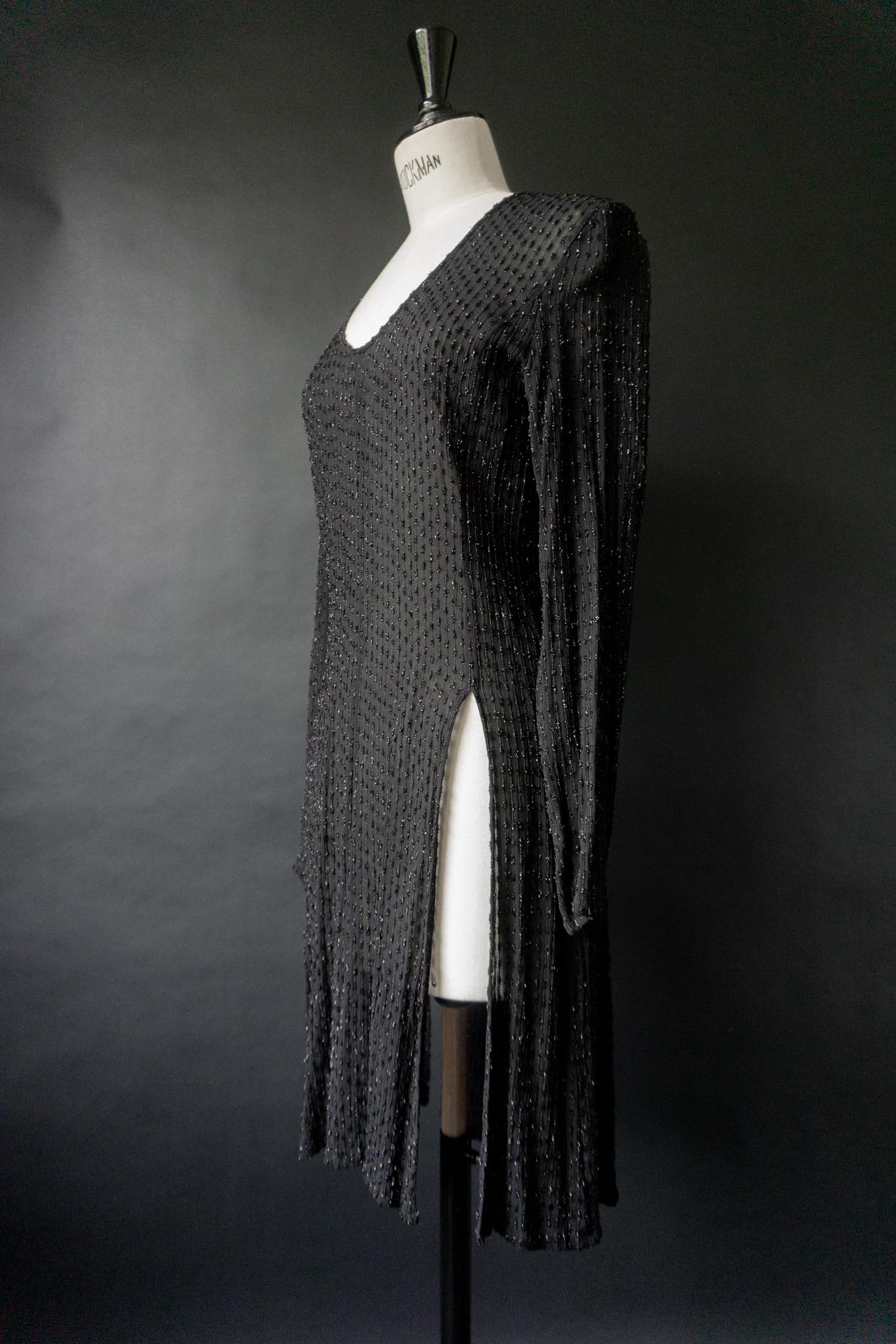 Vintage 90s Shirt, Lurex & Transparenz, S–M