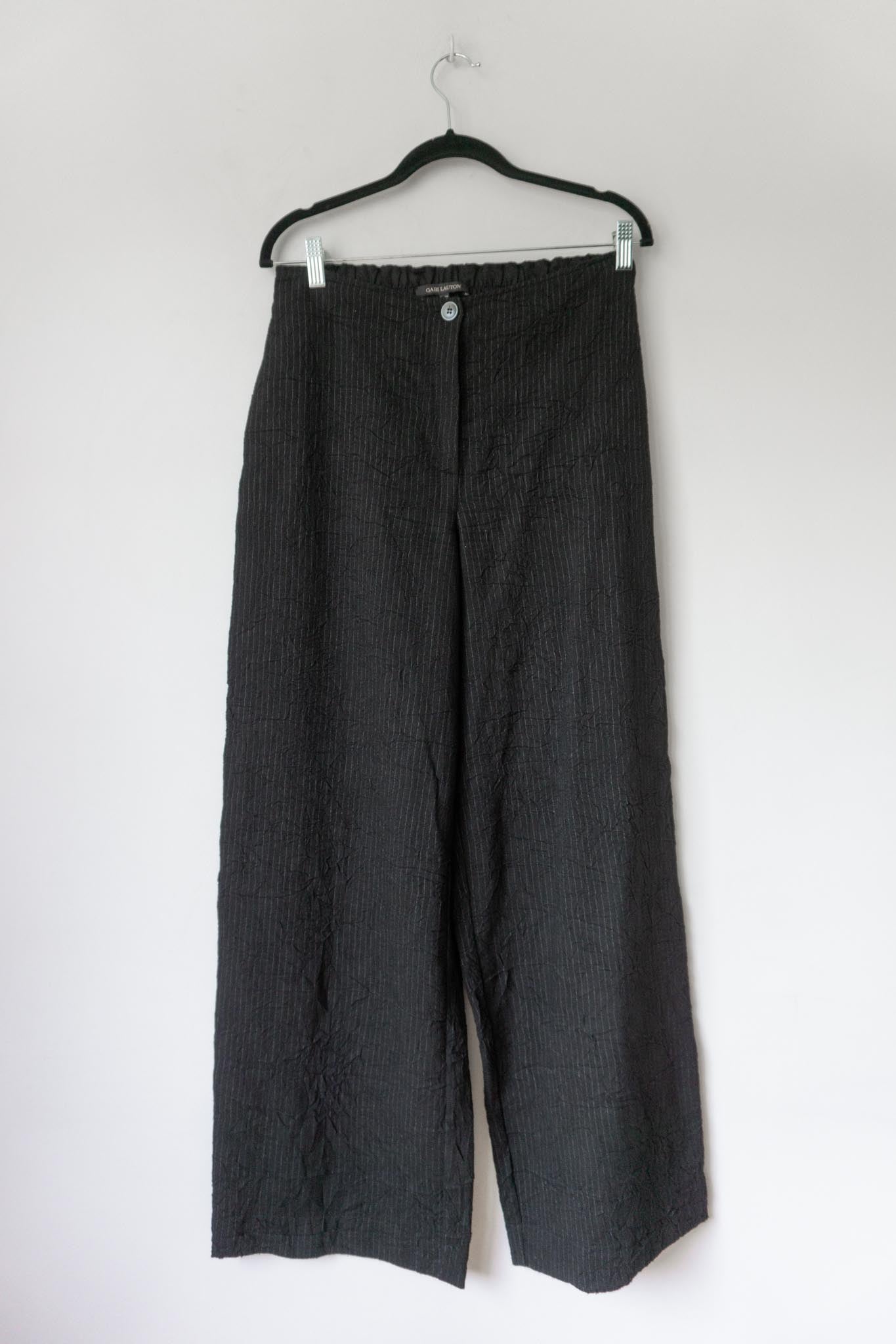 Vintage wide leg Hose Leinen Pinstripe, S–M theplaincircle vintage