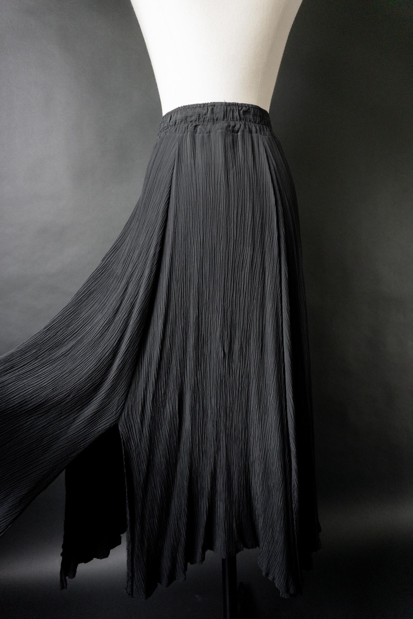 Vintage Sommerrock Viskose, Crinkle, S–M