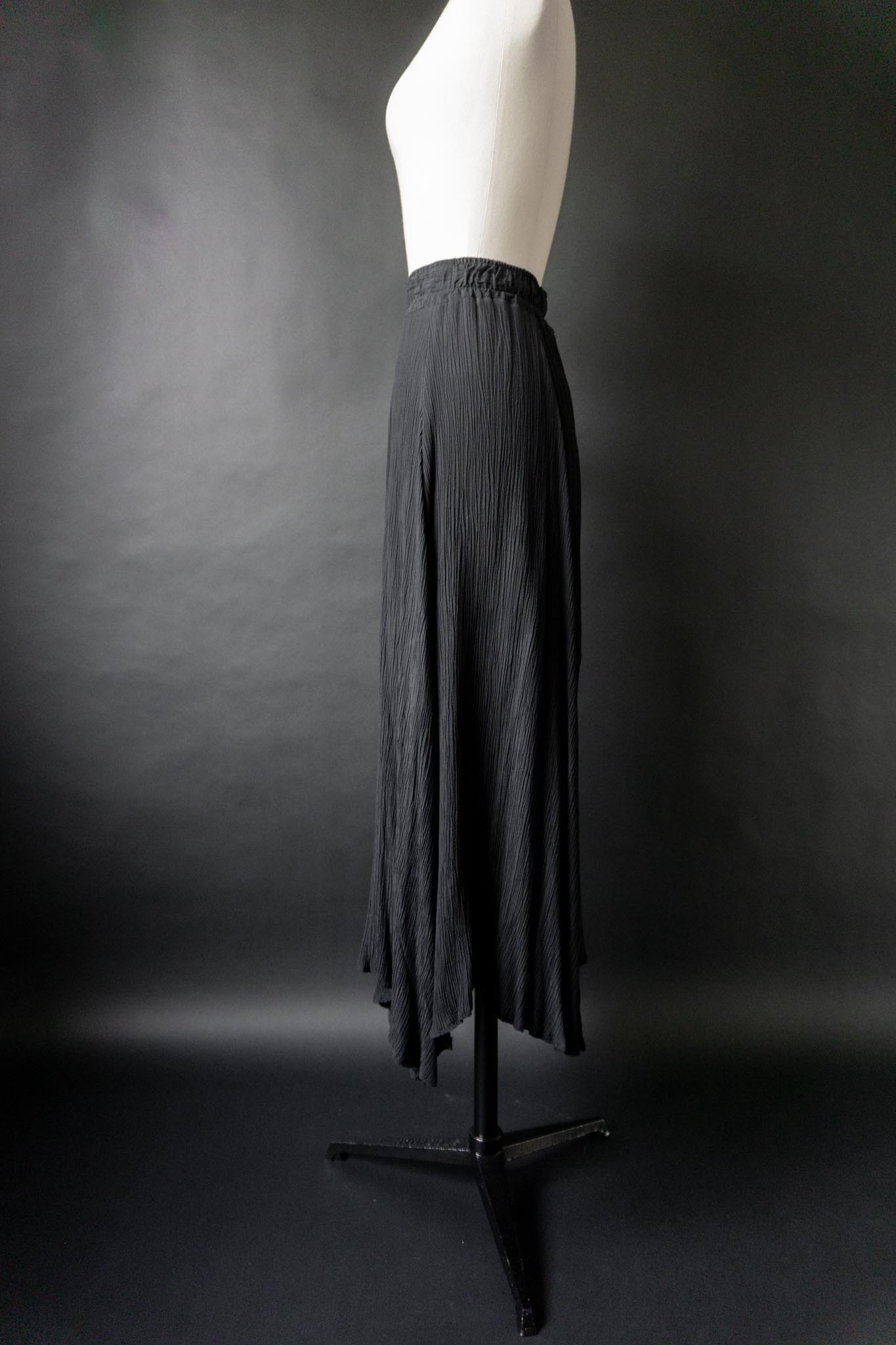 Vintage Sommerrock Viskose, Crinkle, S–M