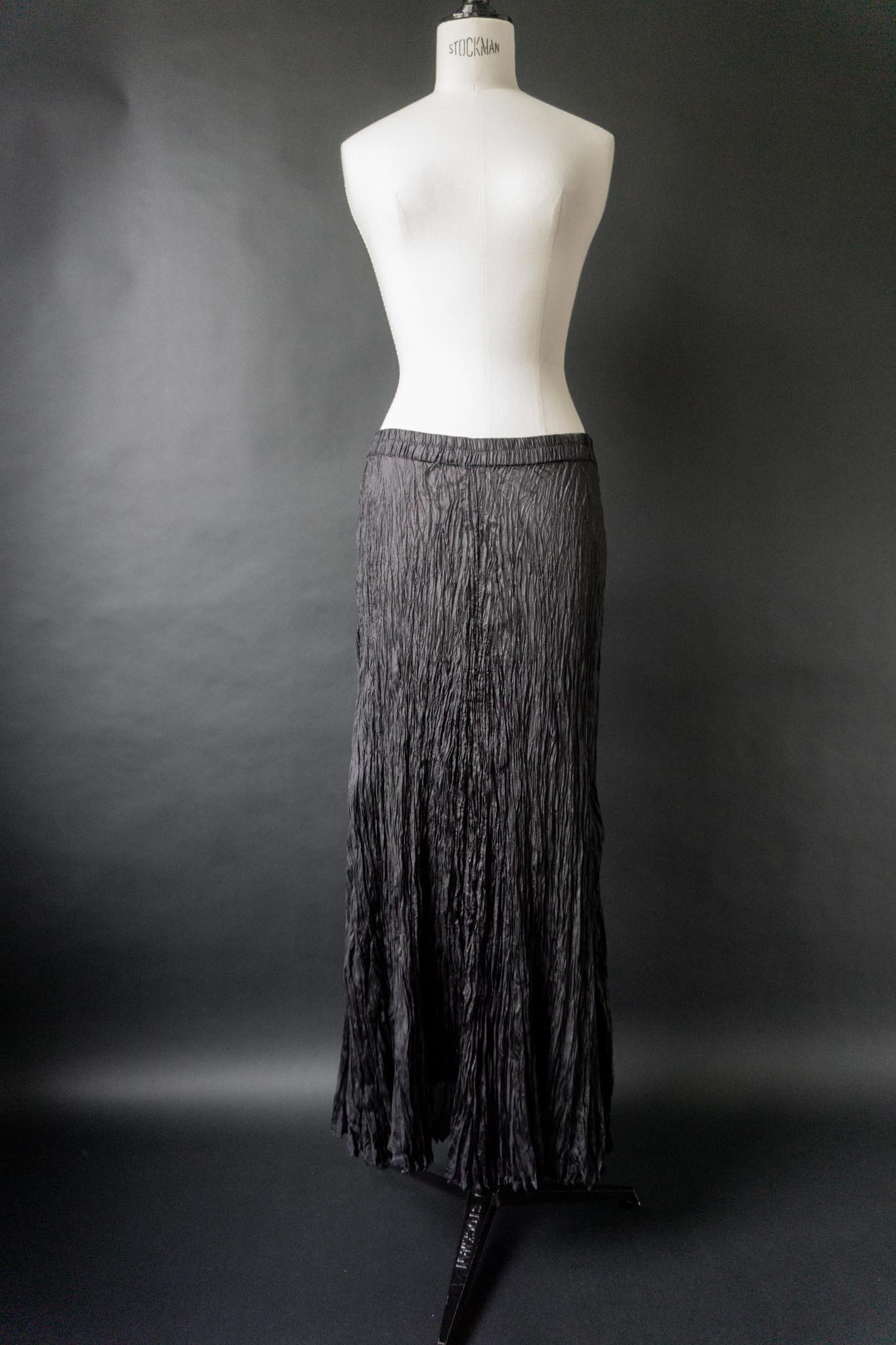 Vintage Seidenrock, Crinkle, M–XL