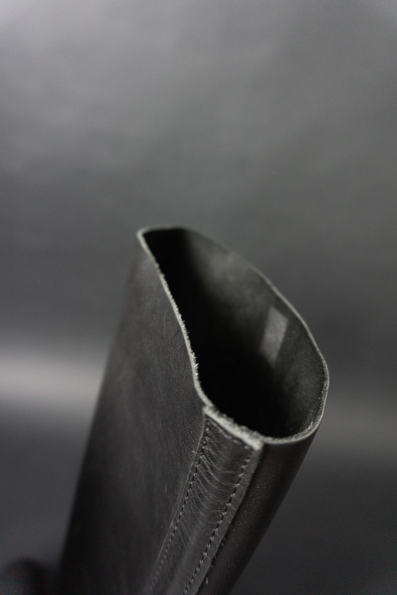 Shabbies Amsterdam Vintage Lederstiefel aus Echtleder – schwarzer Slouch Boot, 41
