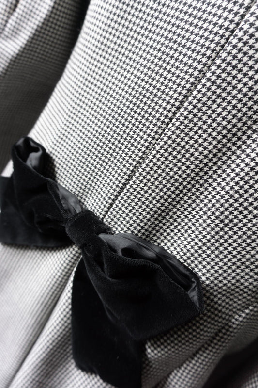 Vintage Blazer mit Vichy Karo und Samtschleife | 80s Romantic Tailoring