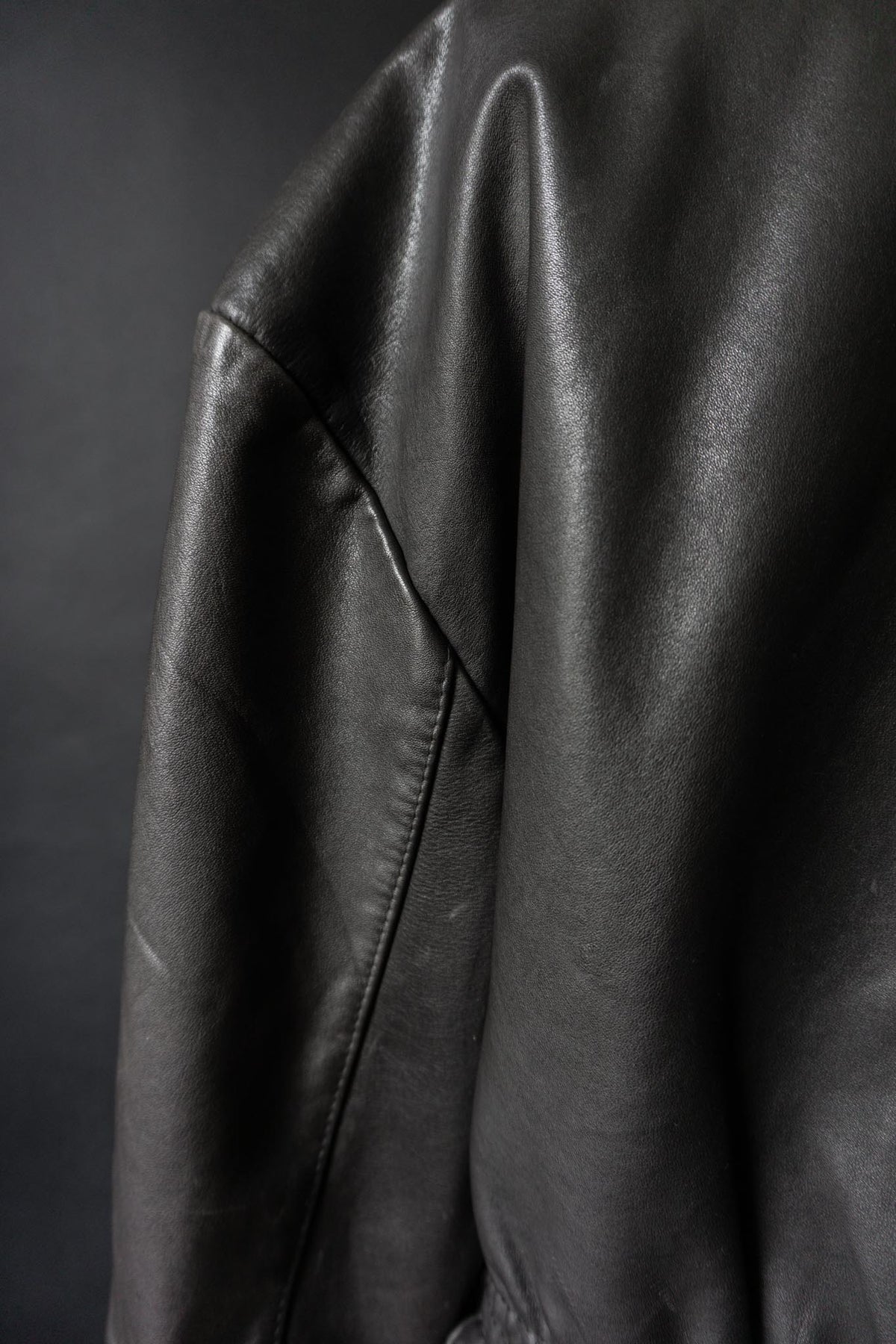 Vintage 80s minimal Biker Lederjacke, M–L