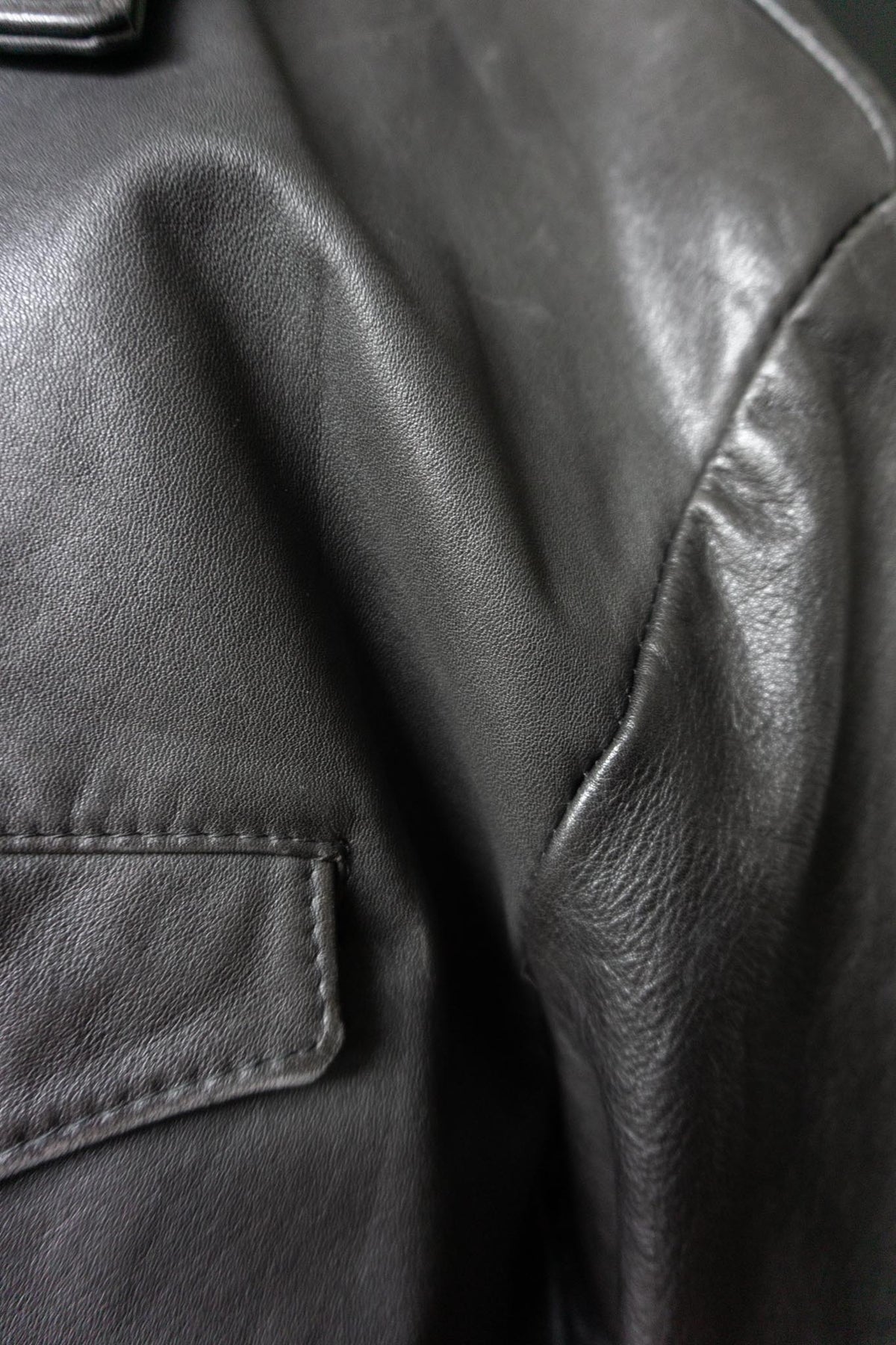 Vintage 80s minimal Biker Lederjacke, M–L