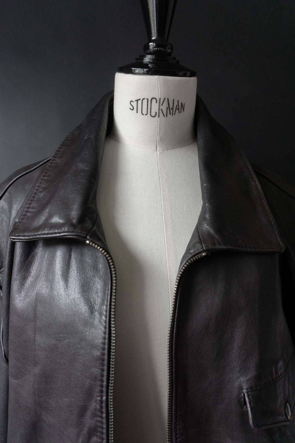 Vintage 80s minimal Biker Lederjacke, M–L