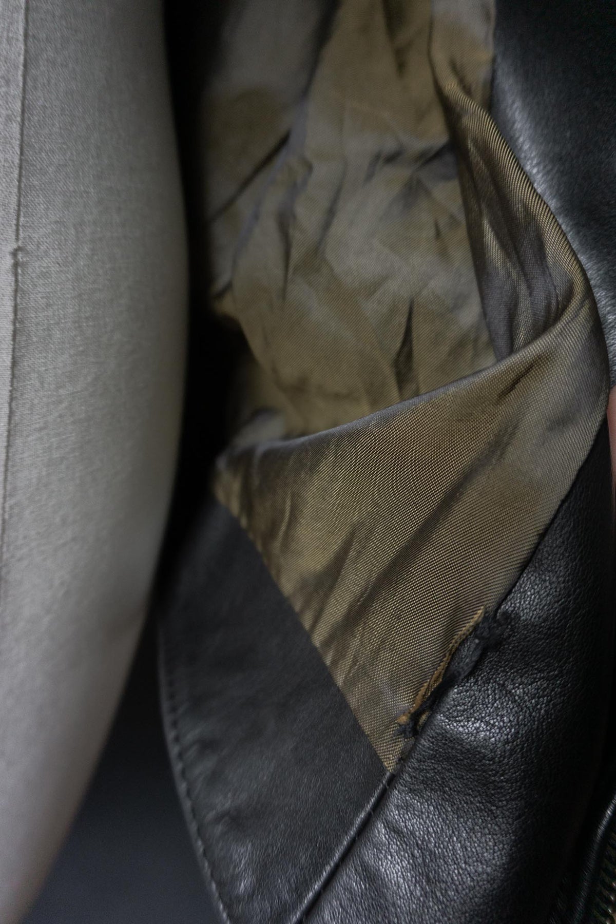 Vintage 80s minimal Biker Lederjacke, M–L