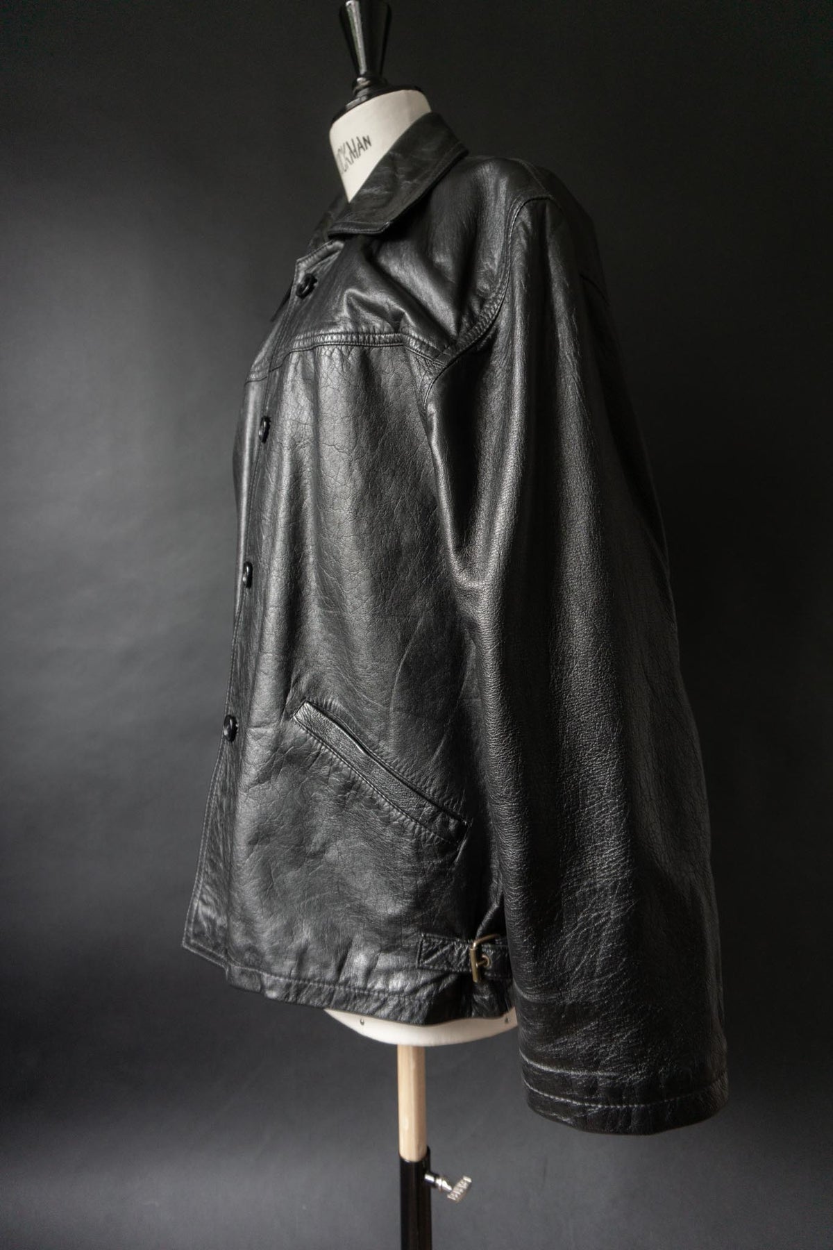Vintage 80s Lederjacke, Schwarz, S–M