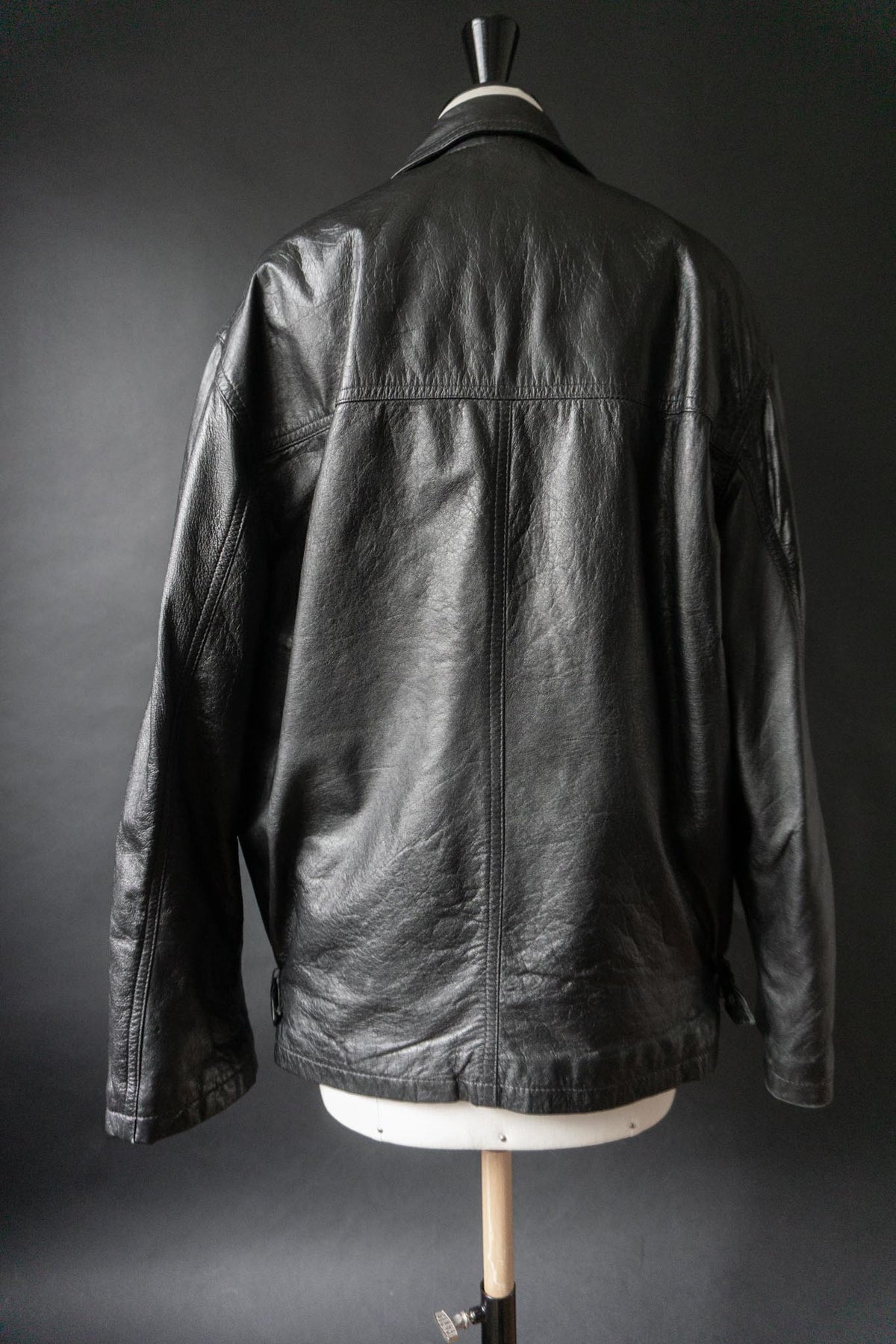 Vintage 80s Lederjacke, Schwarz, S–M