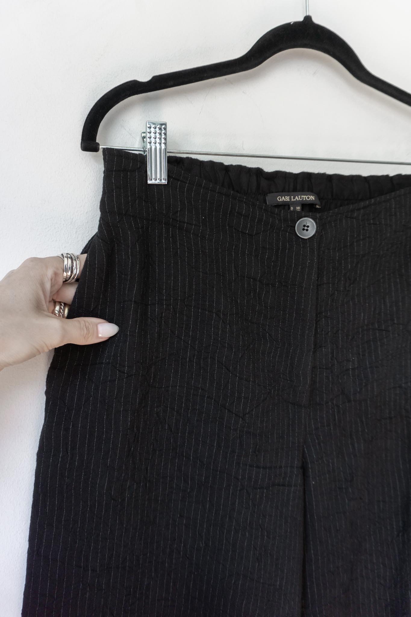Vintage wide leg Hose Leinen Pinstripe, S–M theplaincircle vintage