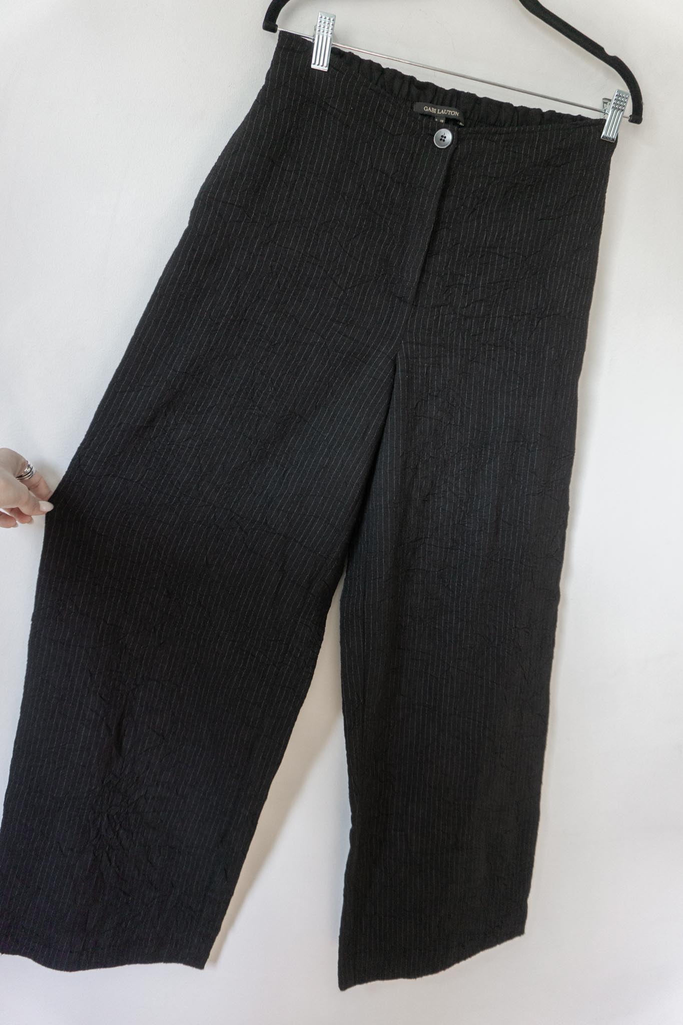 Vintage wide leg Hose Leinen Pinstripe, S–M theplaincircle vintage