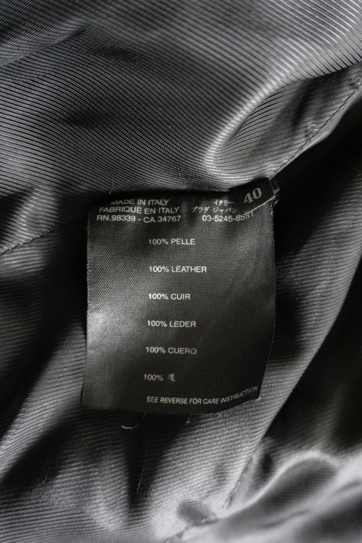 Vintage PRADA Lederjacke, 1999, Schwarz, XS–S