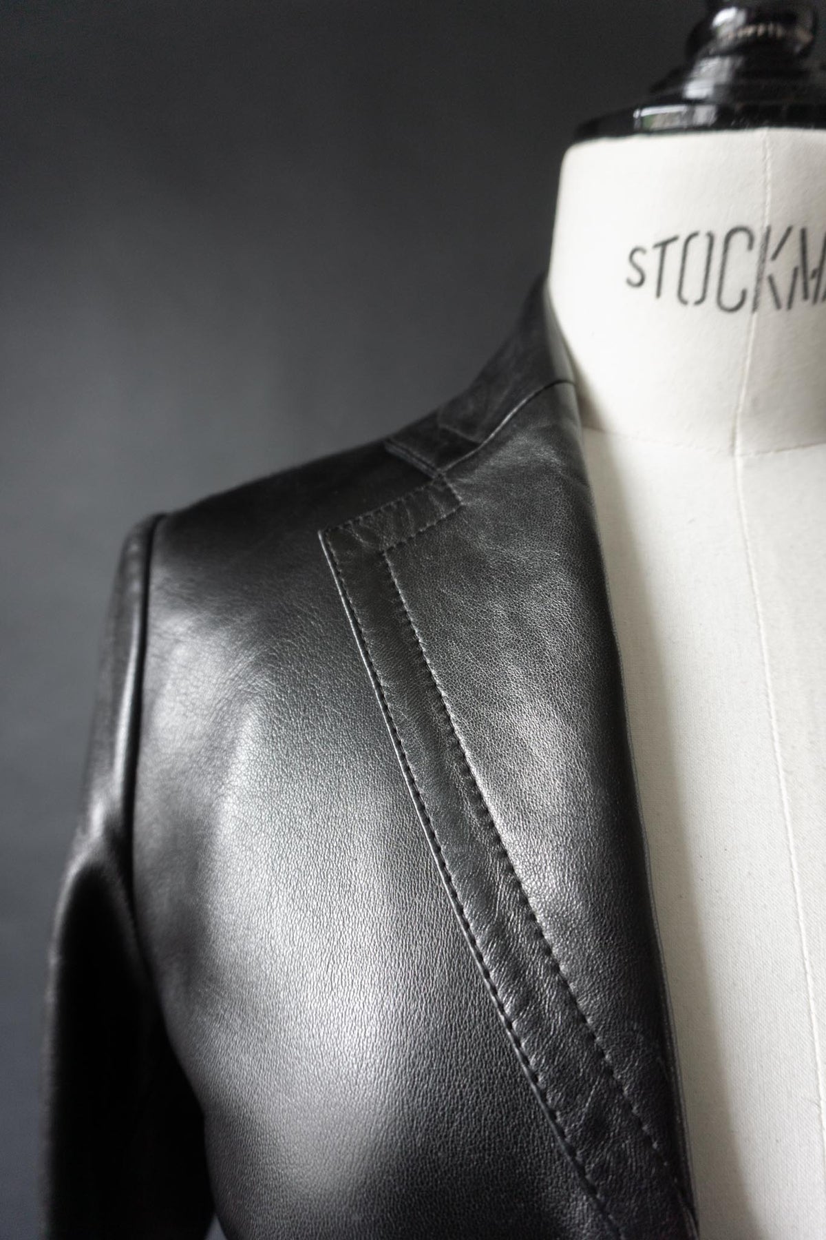Vintage PRADA Lederjacke, 1999, Schwarz, XS–S