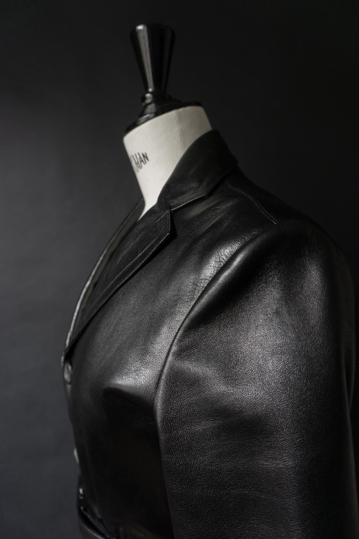 Vintage PRADA Lederjacke, 1999, Schwarz, XS–S