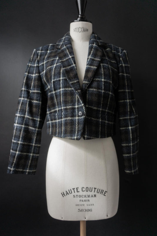 Vintage KENZO Paris Cropped Blazer, Wolle
