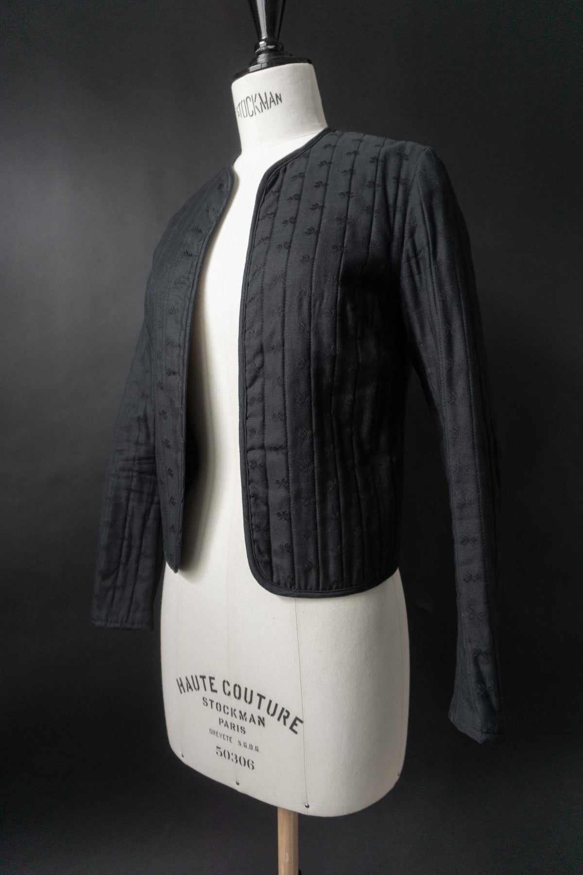 Vintage Steppjacke, Midnight, Jacquardstruktur, XS–S