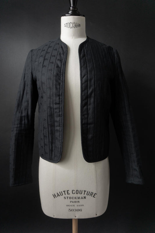 Vintage Steppjacke, Midnight, Jacquardstruktur, XS–S