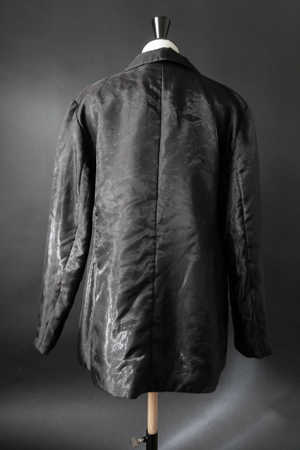Vintage Organza Blazer, Schwarz, M–L